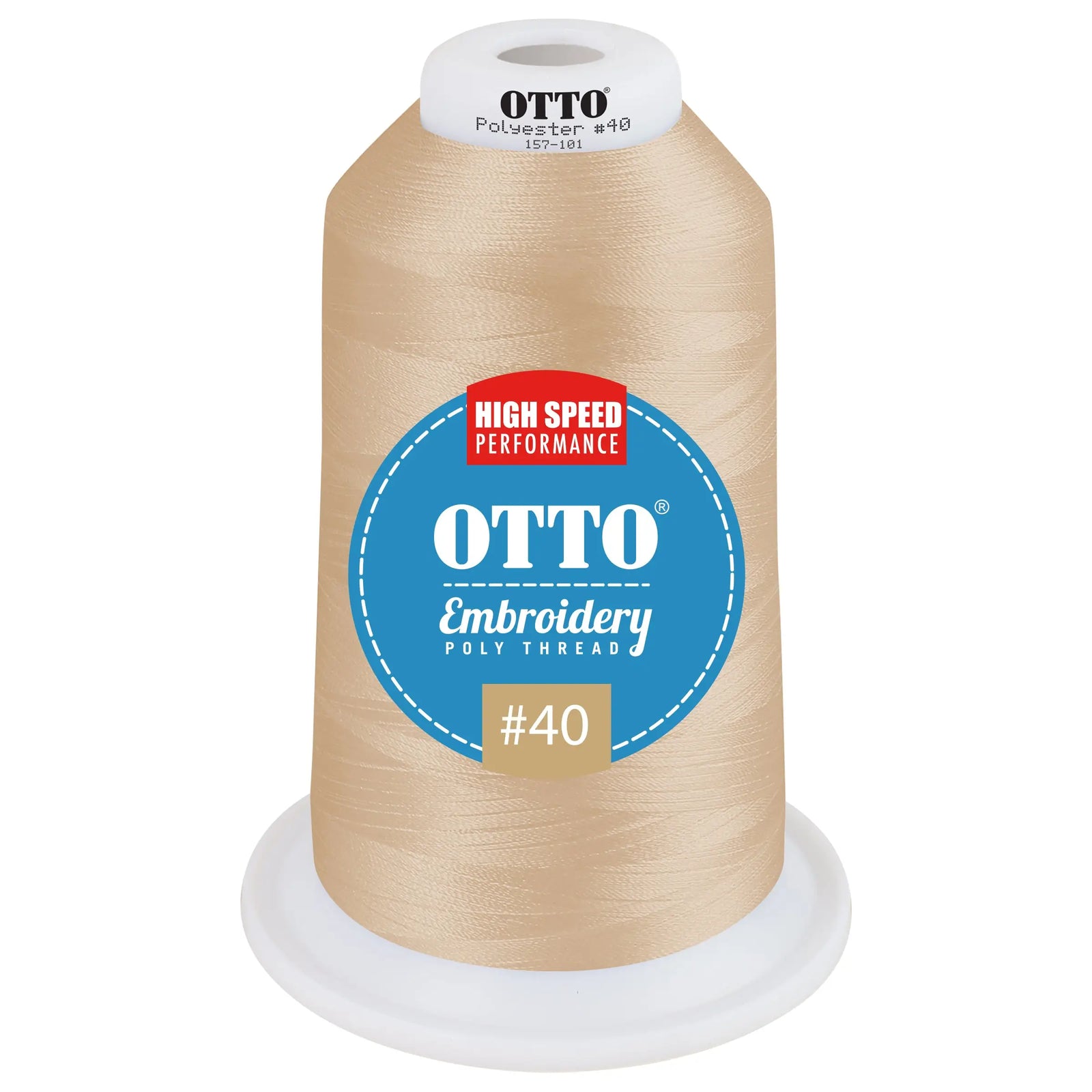 Otto 157-101 Embroidery Poly Thread #40 5,500 Yd. King Cone - 510353 - 7 3/8’’ - 5/8’’