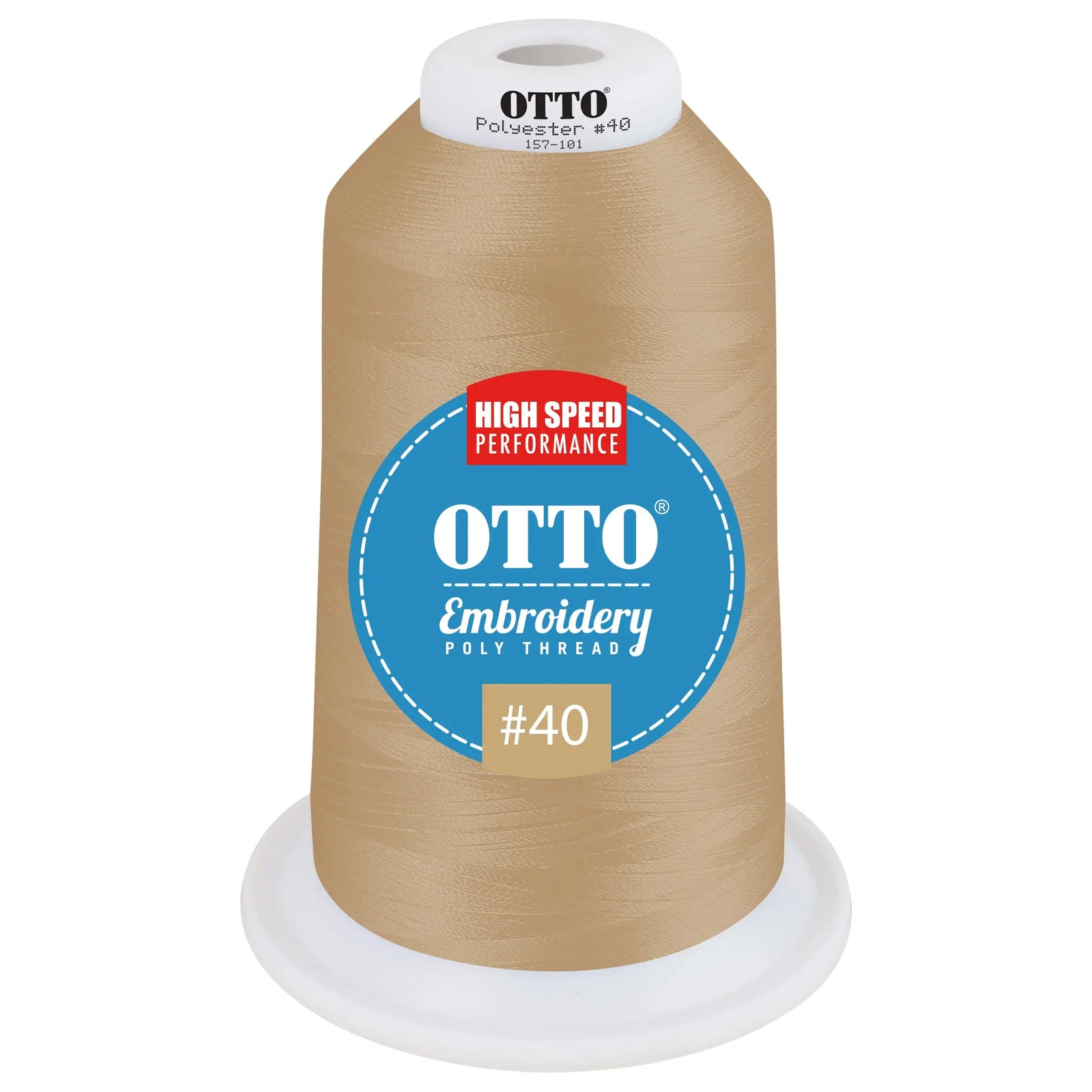 Otto 157-101 Embroidery Poly Thread #40 5,500 Yd. King Cone - 510355 - 7 3/8’’ - 5/8’’
