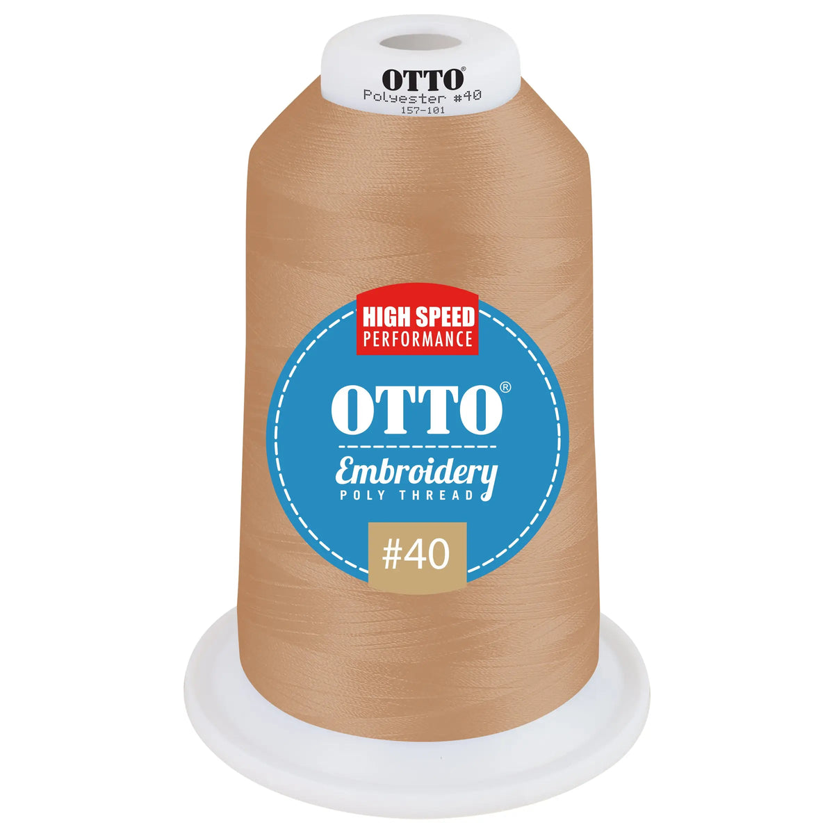 Otto 157-101 Embroidery Poly Thread #40 5,500 Yd. King Cone - 510367 - 7 3/8’’ - 5/8’’