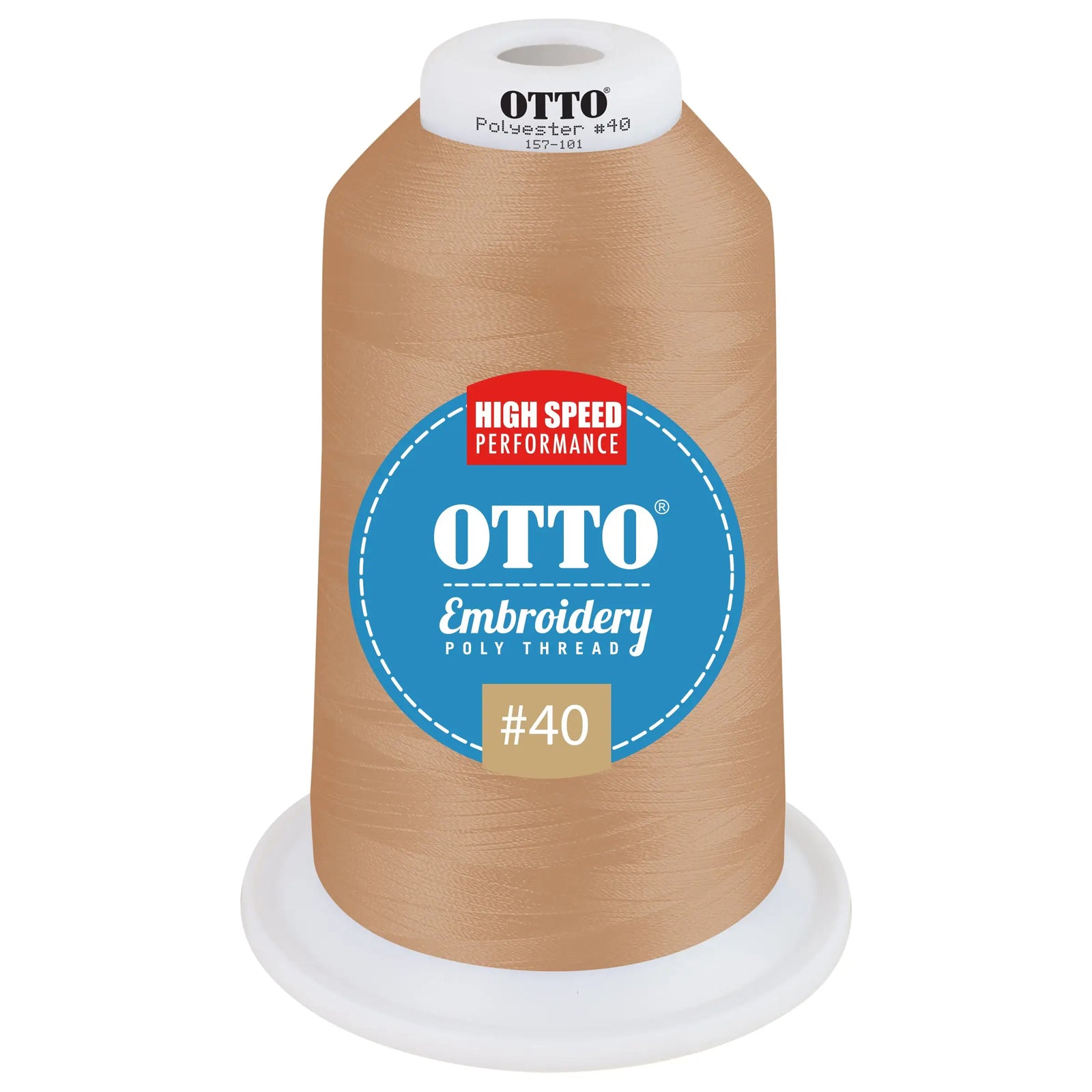 Otto 157-101 Embroidery Poly Thread #40 5,500 Yd. King Cone - 510367 - 7 3/8’’ - 5/8’’