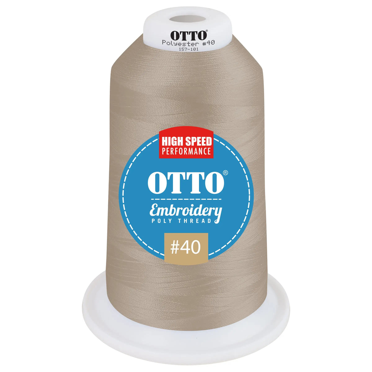 Otto 157-101 Embroidery Poly Thread #40 5,500 Yd. King Cone - 510370 - 7 3/8’’ - 5/8’’