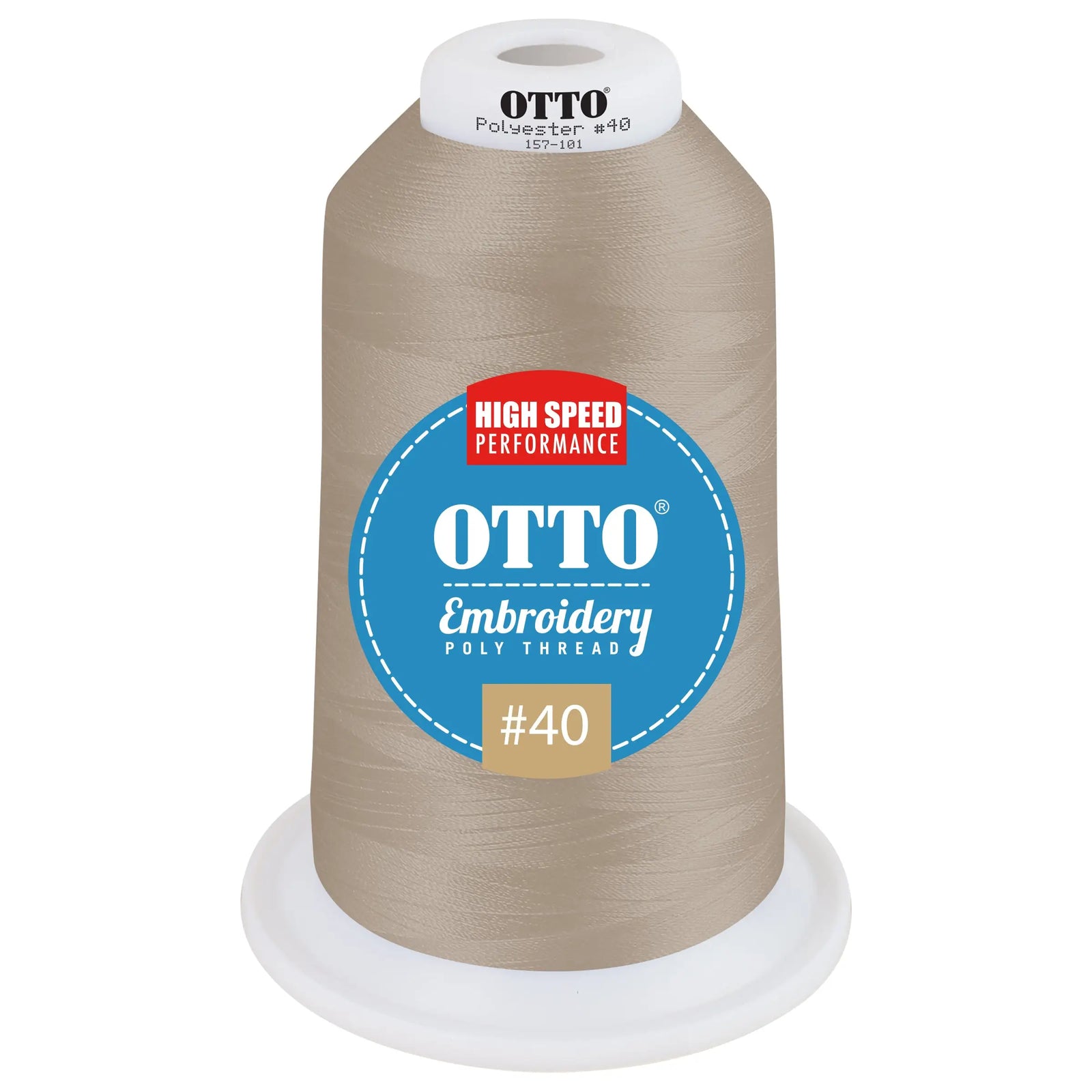Otto 157-101 Embroidery Poly Thread #40 5,500 Yd. King Cone - 510370 - 7 3/8’’ - 5/8’’