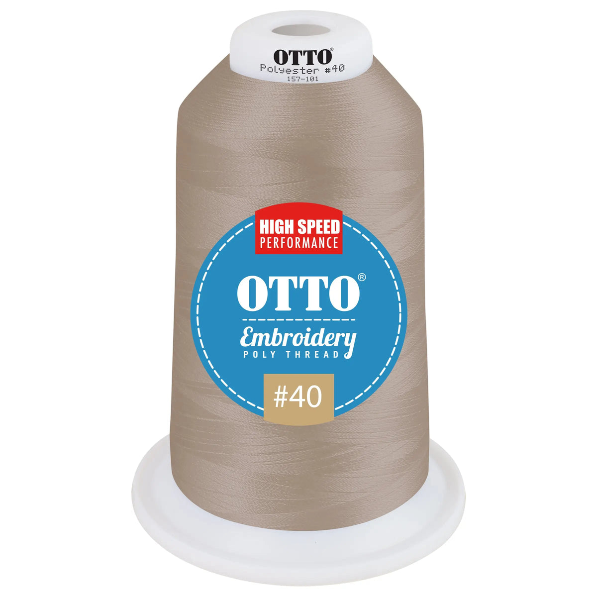 Otto 157-101 Embroidery Poly Thread #40 5,500 Yd. King Cone - 510376 - 7 3/8’’ - 5/8’’