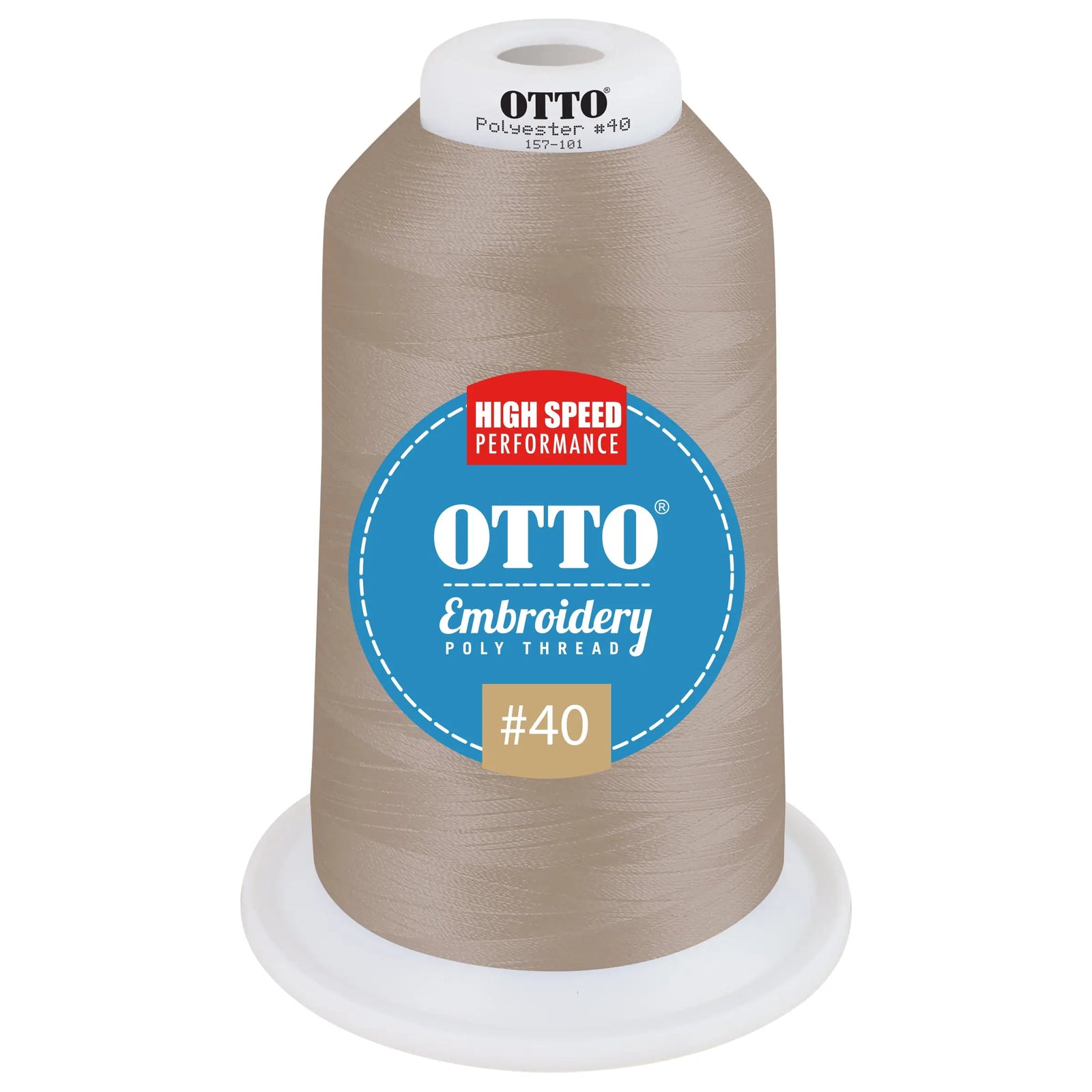 Otto 157-101 Embroidery Poly Thread #40 5,500 Yd. King Cone - 510376 - 7 3/8’’ - 5/8’’