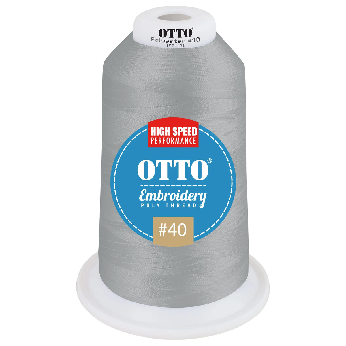 Otto 157-101 Embroidery Poly Thread #40 5,500 Yd. King Cone - 510388 - 7 3/8’’ - 5/8’’
