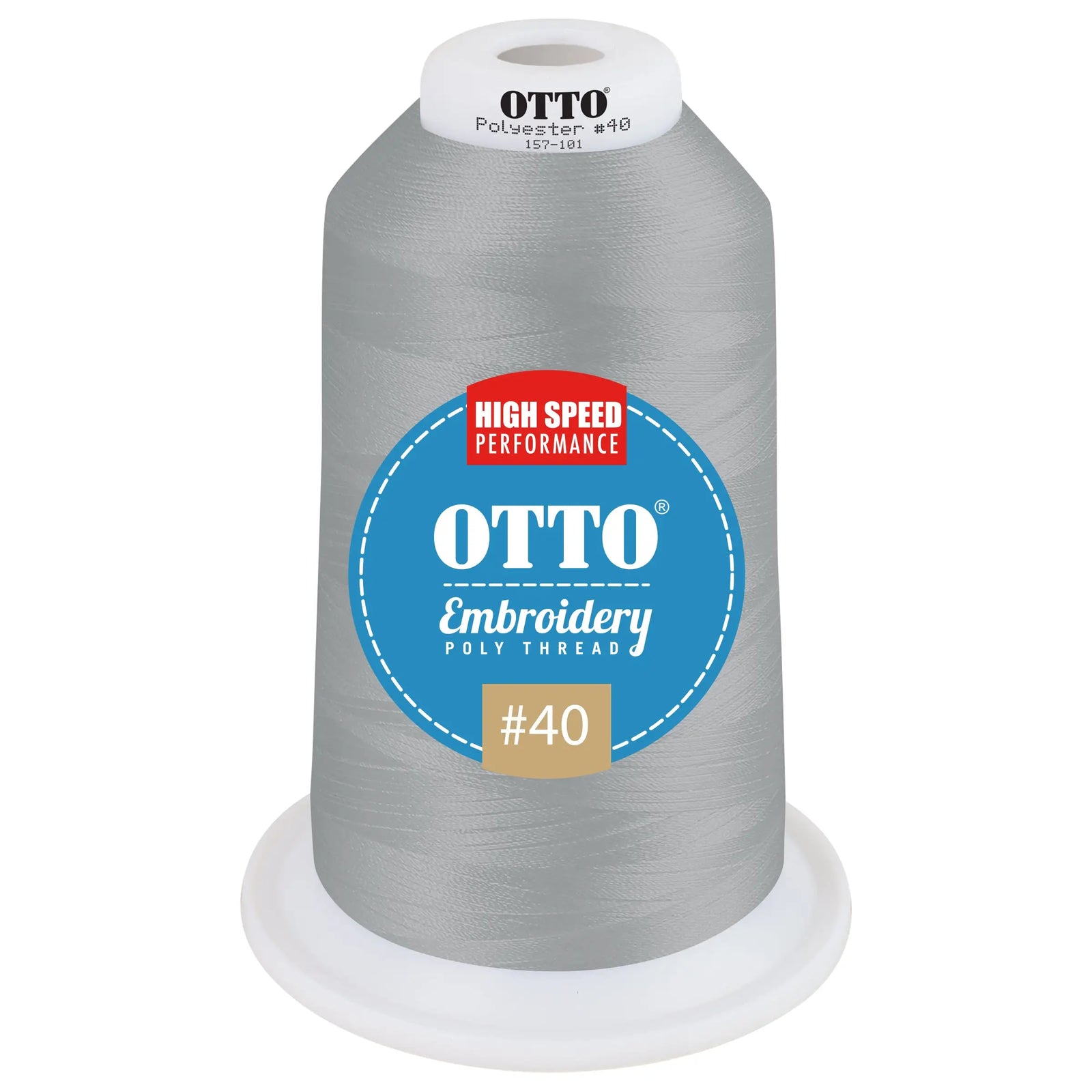 Otto 157-101 Embroidery Poly Thread #40 5,500 Yd. King Cone - 510388 - 7 3/8’’ - 5/8’’