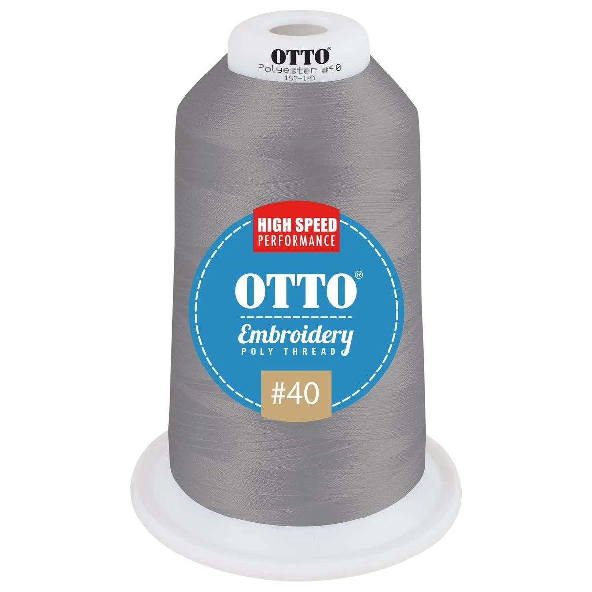 Otto 157-101 Embroidery Poly Thread #40 5,500 Yd. King Cone - 510389 - 7 3/8’’ - 5/8’’