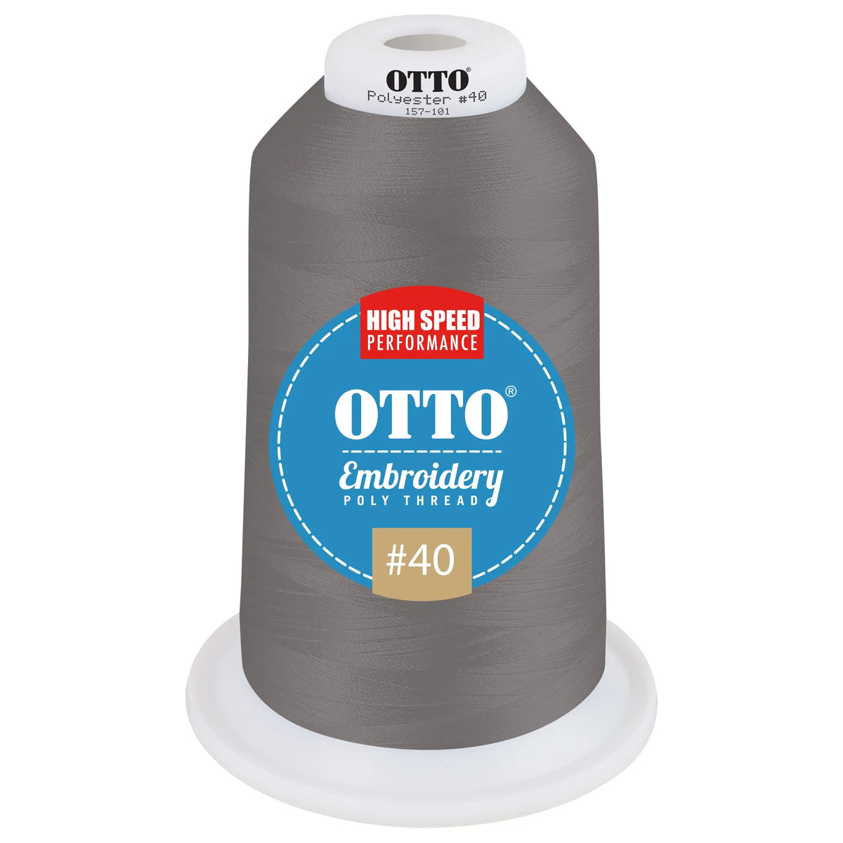 Otto 157-101 Embroidery Poly Thread #40 5,500 Yd. King Cone - 510395 - 7 3/8’’ - 5/8’’