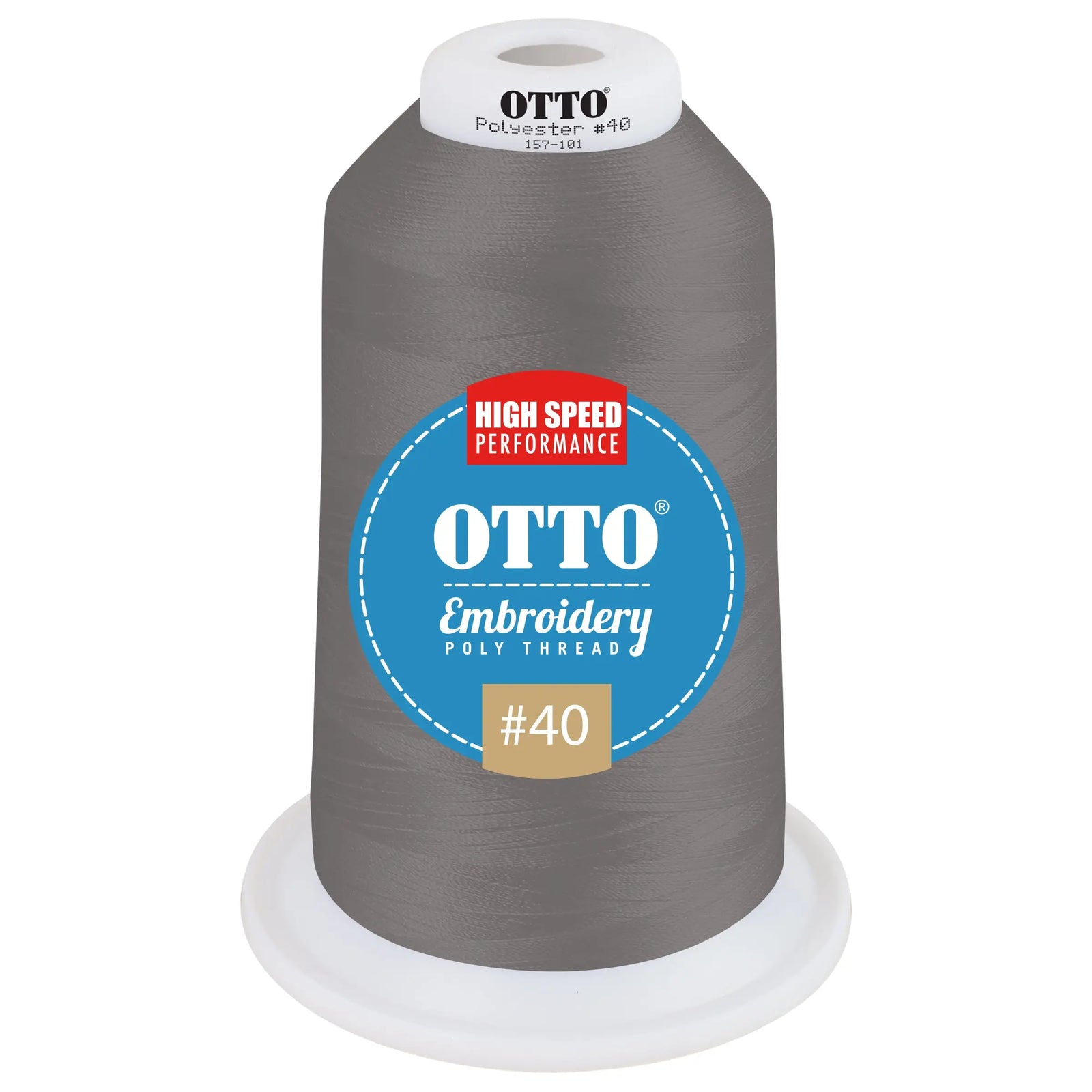 Otto 157-101 Embroidery Poly Thread #40 5,500 Yd. King Cone - 510395 - 7 3/8’’ - 5/8’’