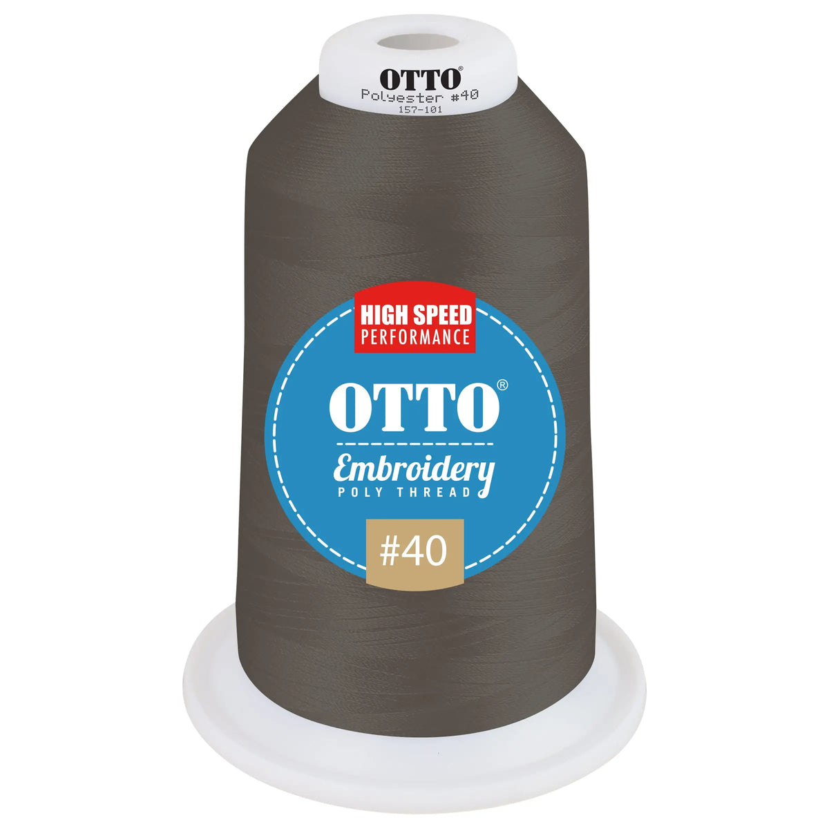 Otto 157-101 Embroidery Poly Thread #40 5,500 Yd. King Cone - 510398 - 7 3/8’’ - 5/8’’