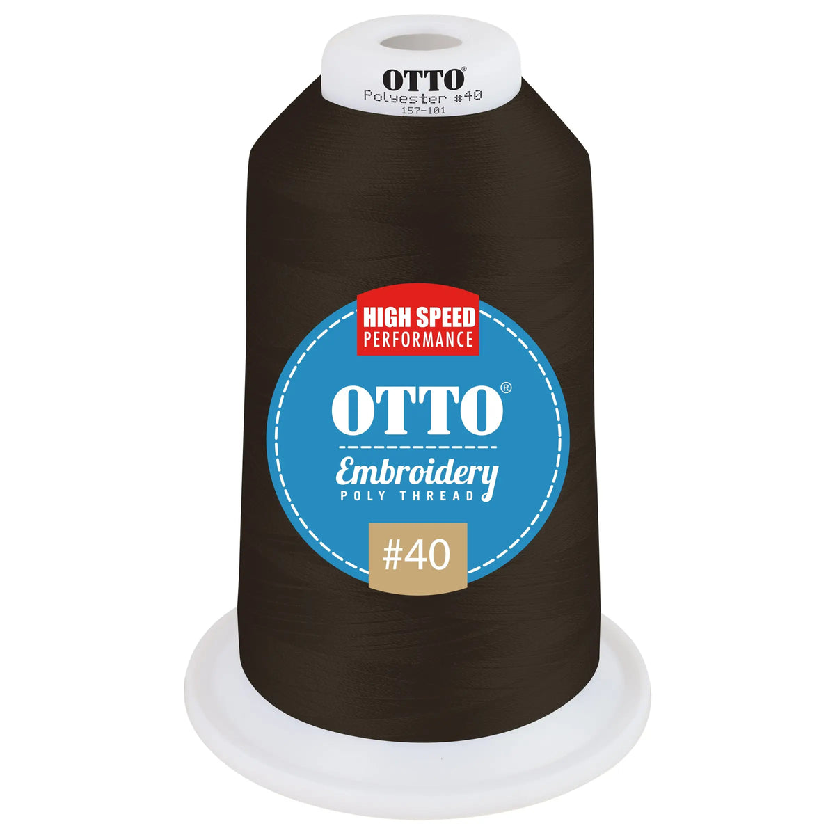 Otto 157-101 Embroidery Poly Thread #40 5,500 Yd. King Cone - 510399 - 7 3/8’’ - 5/8’’