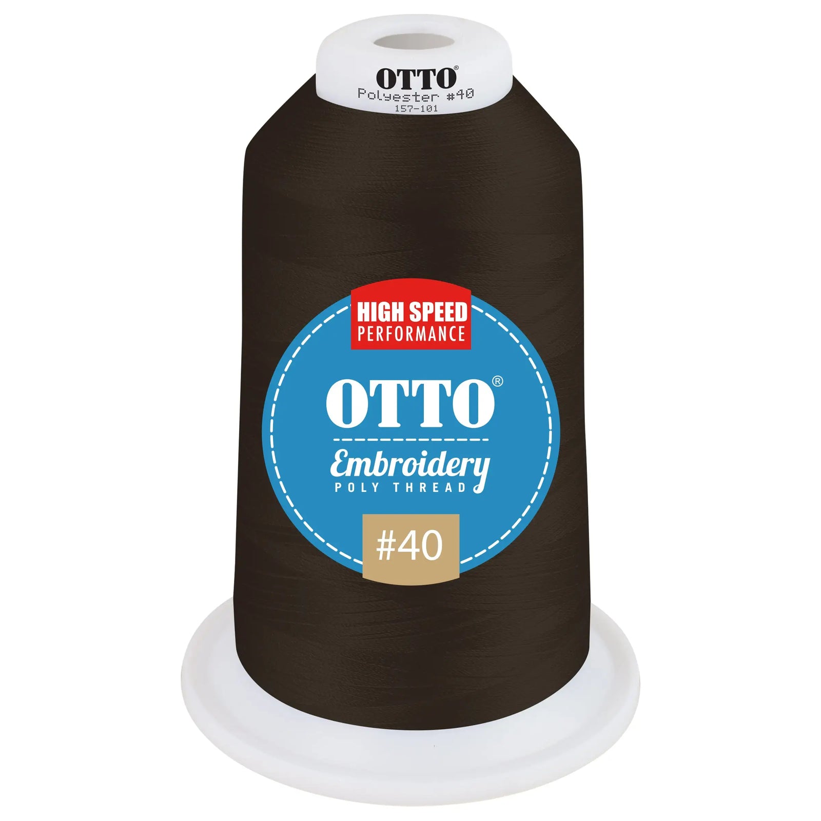 Otto 157-101 Embroidery Poly Thread #40 5,500 Yd. King Cone - 510399 - 7 3/8’’ - 5/8’’