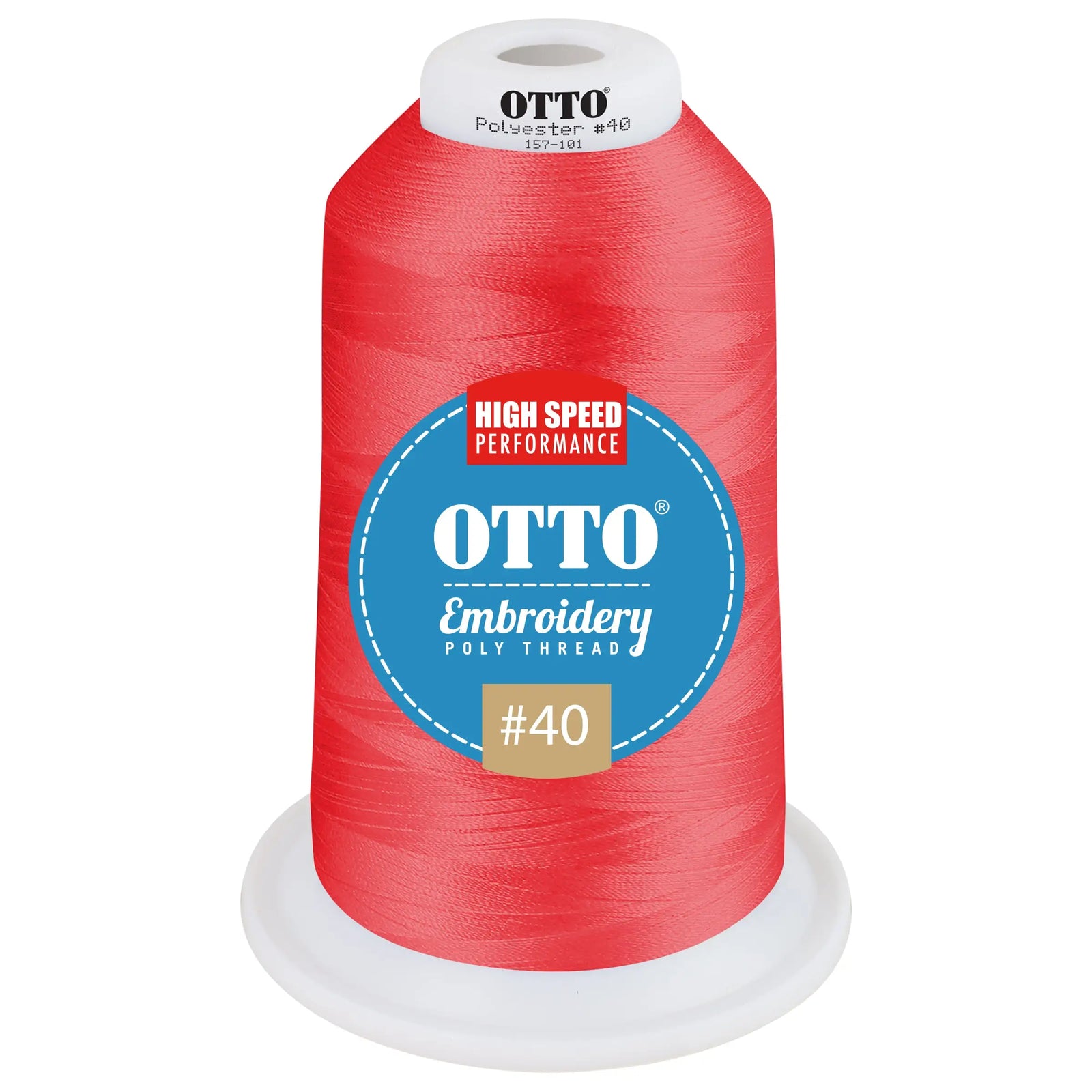 Otto 157-101 Embroidery Poly Thread #40 5,500 Yd. King Cone - 900344 - 7 3/8’’ - 5/8’’