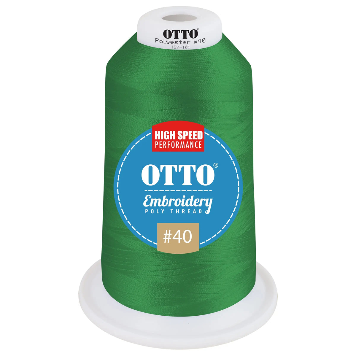 Otto 157-101 Embroidery Poly Thread #40 5,500 Yd. King Cone - 900555 - 7 3/8’’ - 5/8’’