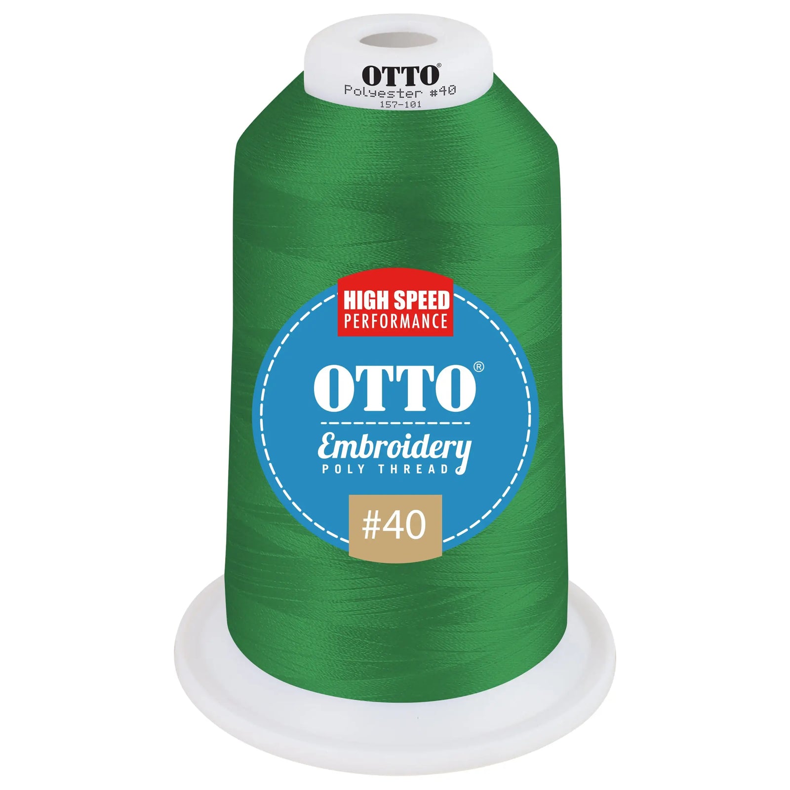 Otto 157-101 Embroidery Poly Thread #40 5,500 Yd. King Cone - 900555 - 7 3/8’’ - 5/8’’