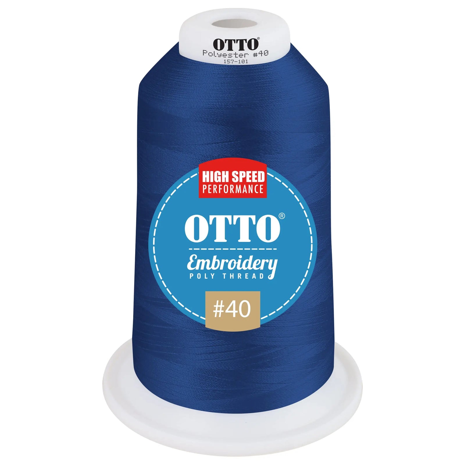 Otto 157-101 Embroidery Poly Thread #40 5,500 Yd. King Cone - 900673 - 7 3/8’’ - 5/8’’