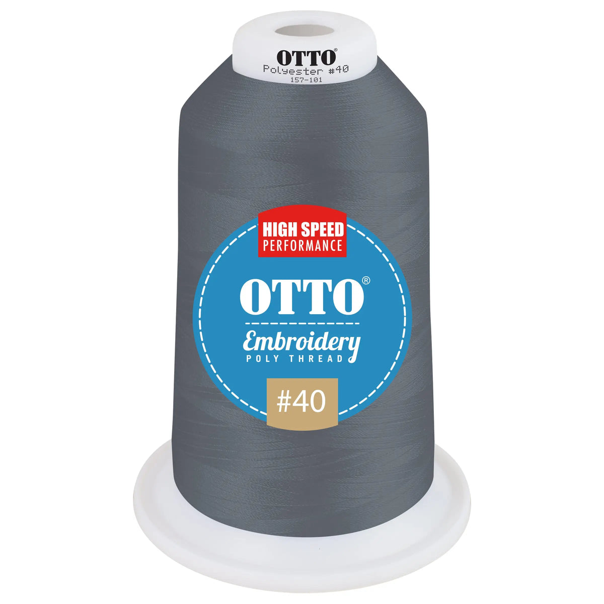 Otto 157-101 Embroidery Poly Thread #40 5,500 Yd. King Cone - 900919 - 7 3/8’’ - 5/8’’