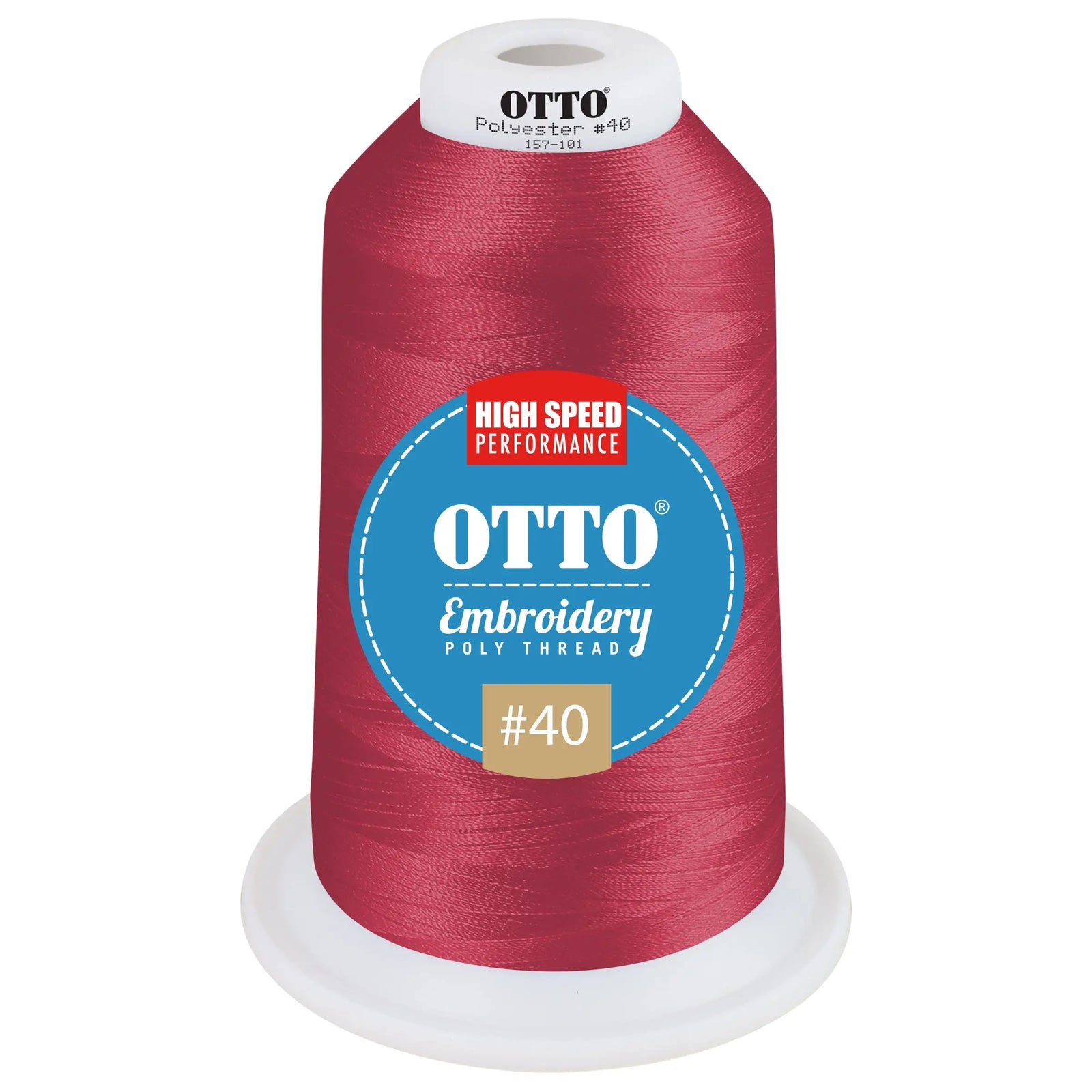 Otto 157-101 Embroidery Poly Thread #40 5,500 Yd. King Cone - 95519 - 7 3/8’’ - 5/8’’