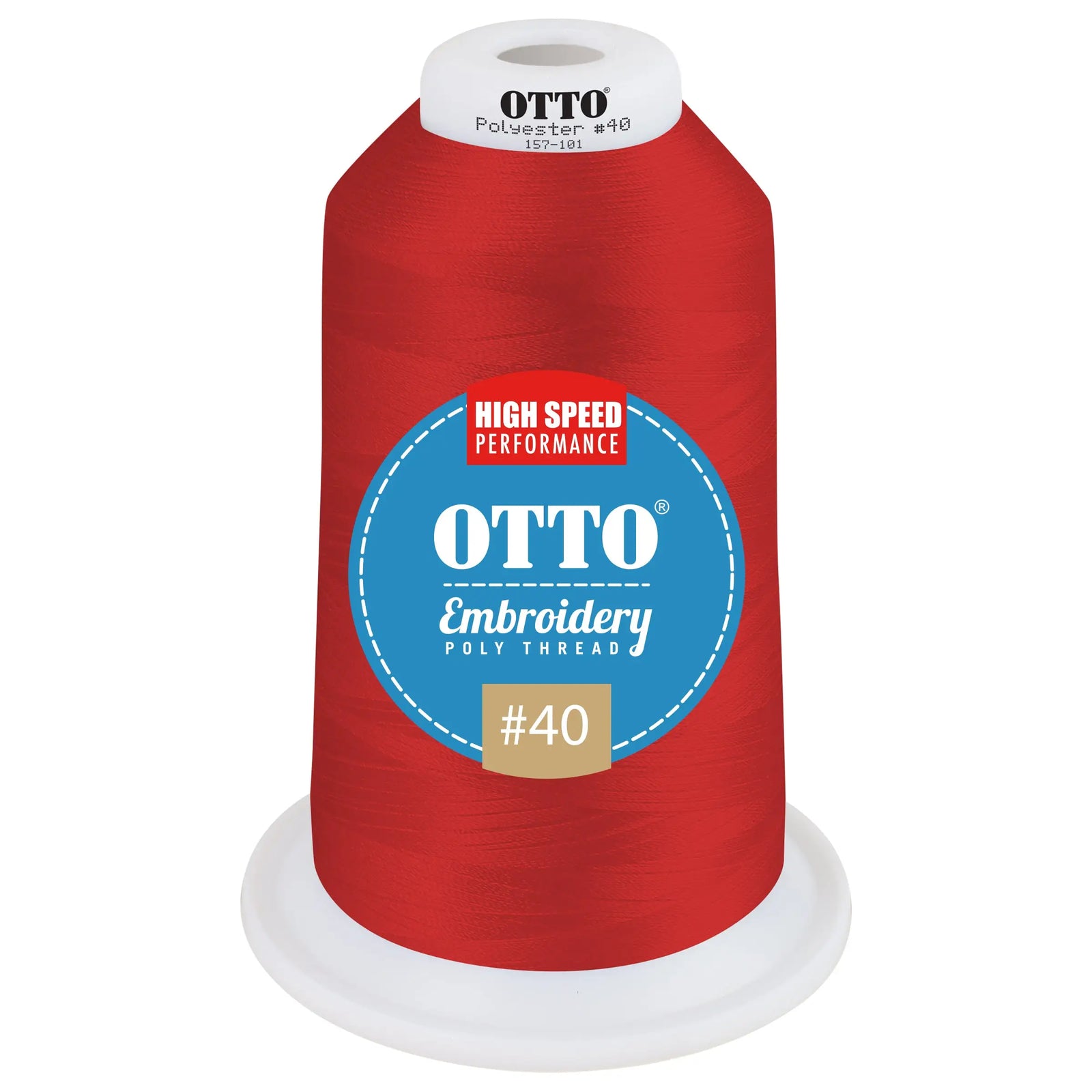 Otto 157-101 Embroidery Poly Thread #40 5,500 Yd. King Cone - 95566 - 7 3/8’’ - 5/8’’