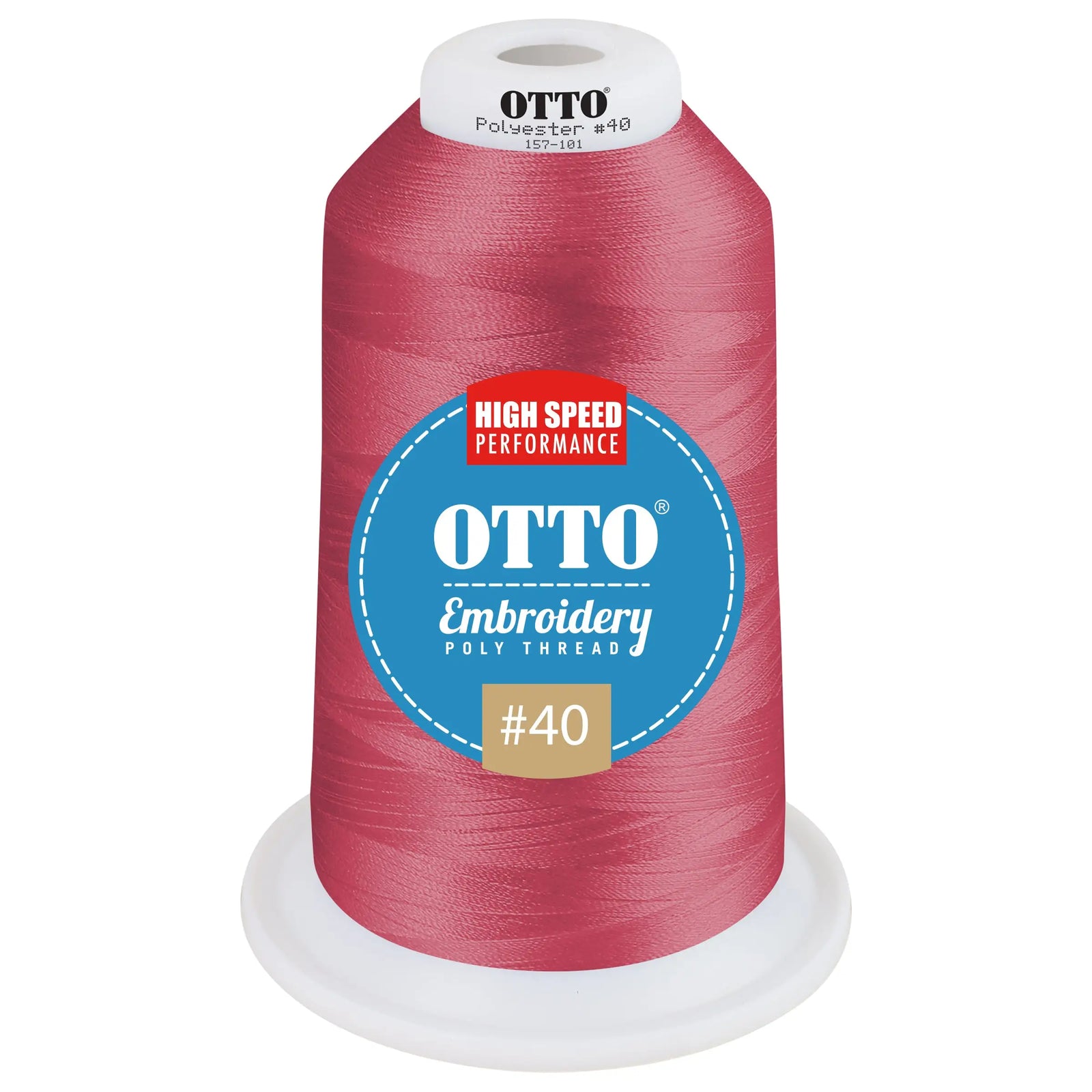 Otto 157-101 Embroidery Poly Thread #40 5,500 Yd. King Cone - 95568 - 7 3/8’’ - 5/8’’