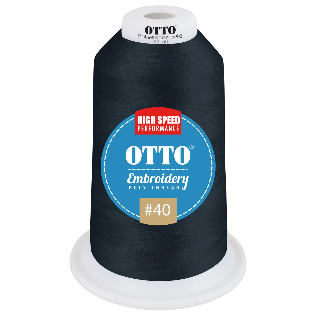 Otto 157-101 Embroidery Poly Thread #40 5,500 Yd. King Cone - 95596 - 7 3/8’’ - 5/8’’