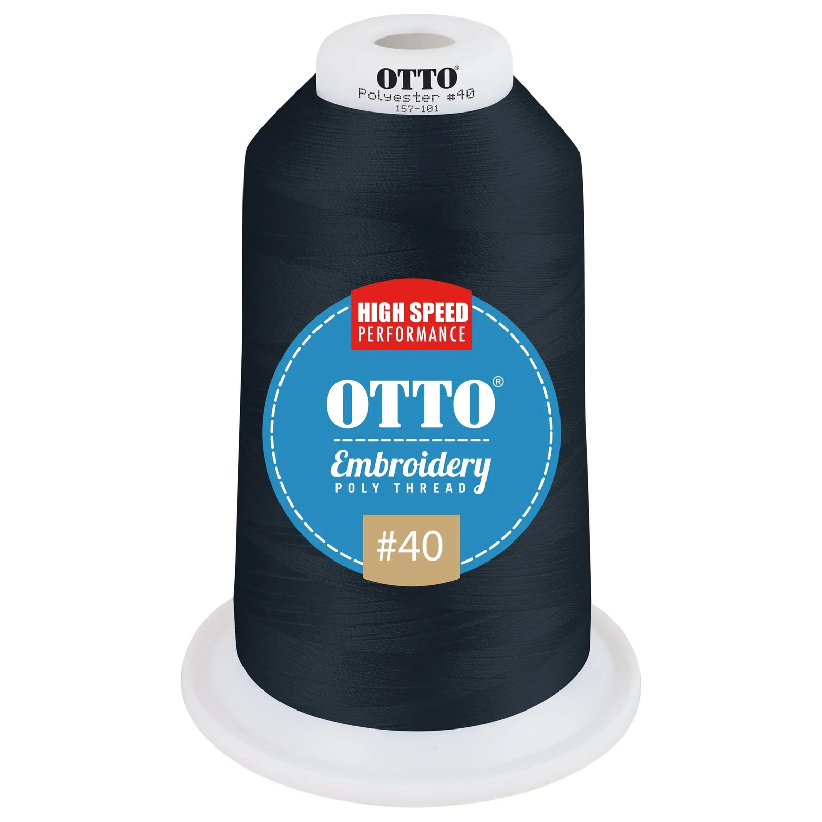 Otto 157-101 Embroidery Poly Thread #40 5,500 Yd. King Cone - 95596 - 7 3/8’’ - 5/8’’