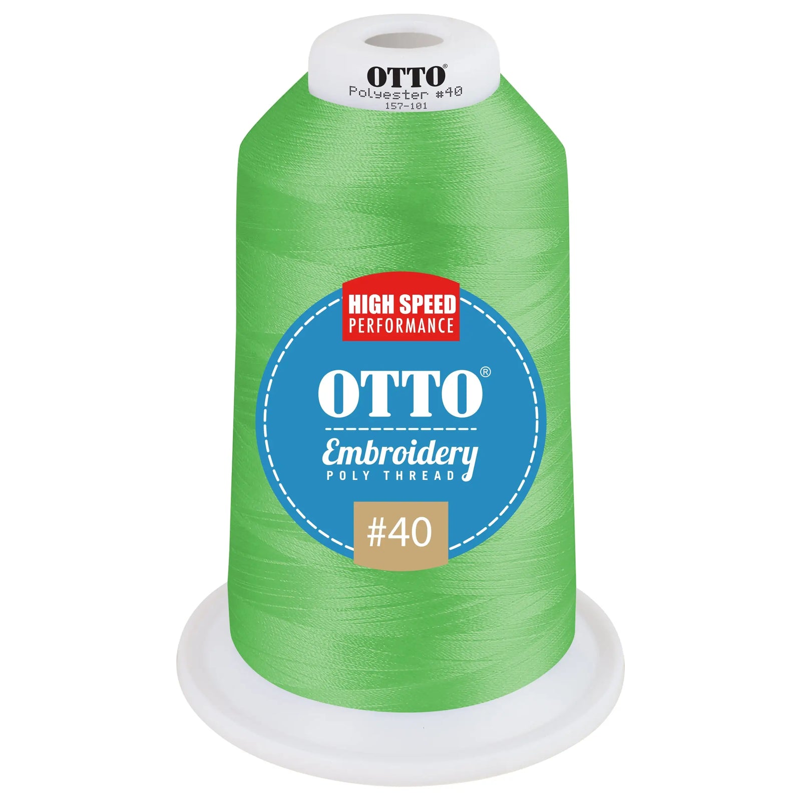 Otto 157-101 Embroidery Poly Thread #40 5,500 Yd. King Cone - 95620 - 7 3/8’’ - 5/8’’