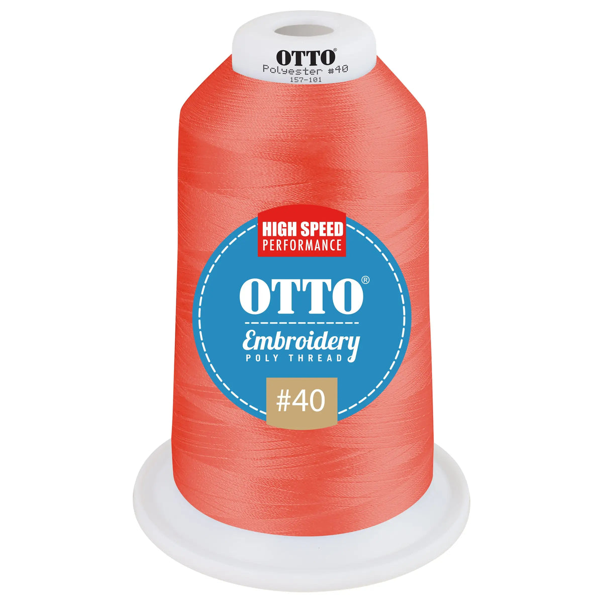 Otto 157-101 Embroidery Poly Thread #40 5,500 Yd. King Cone - 95634 - 7 3/8’’ - 5/8’’