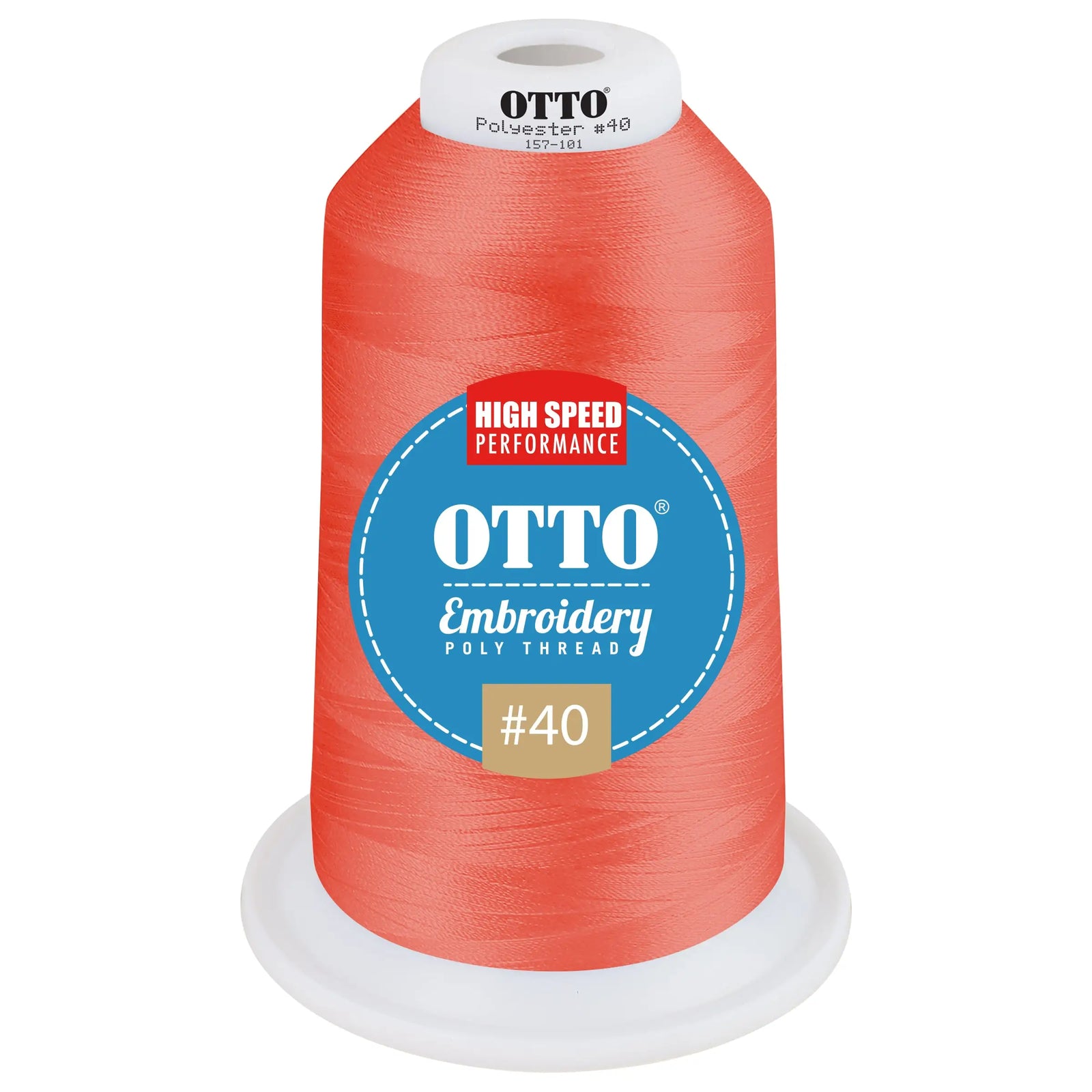 Otto 157-101 Embroidery Poly Thread #40 5,500 Yd. King Cone - 95634 - 7 3/8’’ - 5/8’’