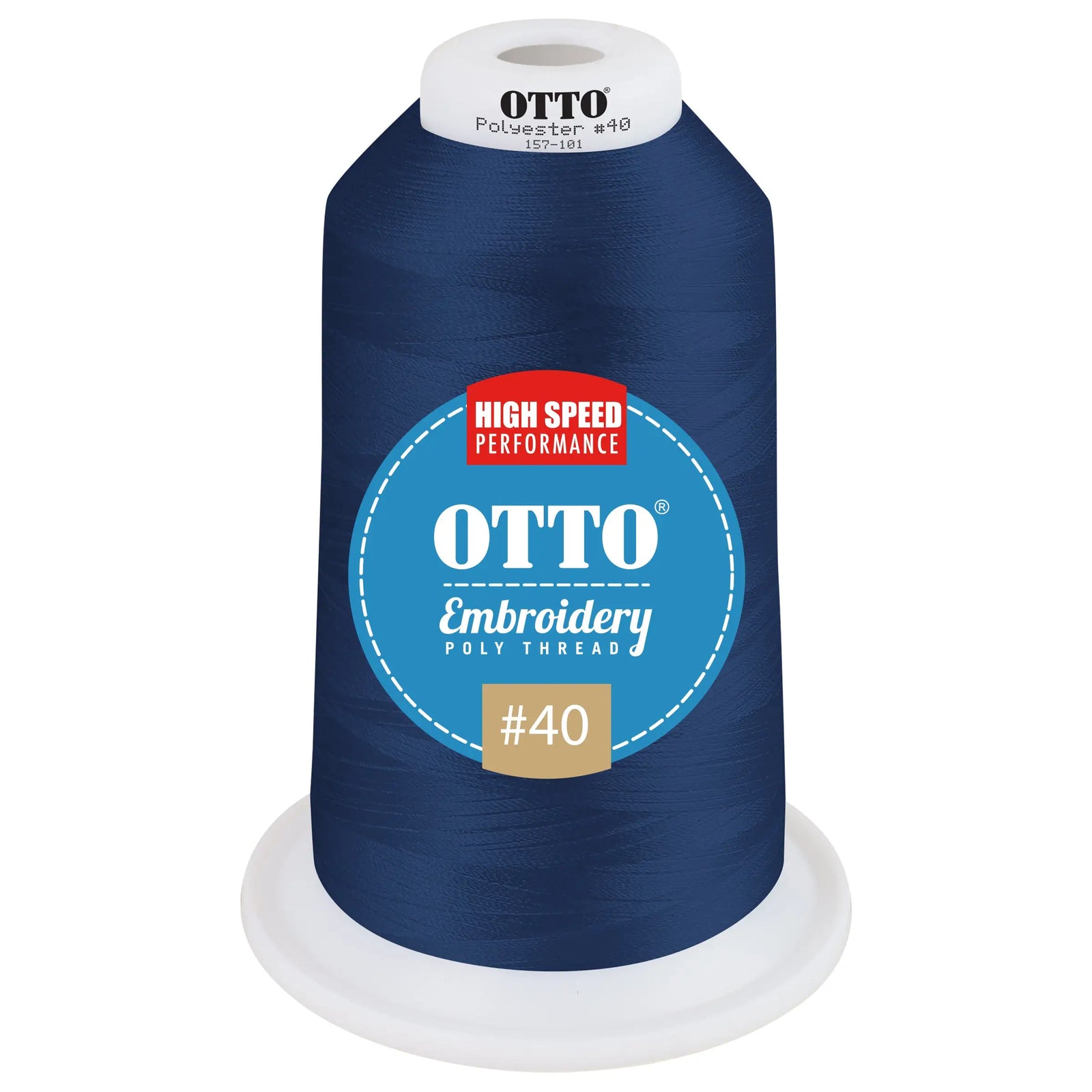 Otto 157-101 Embroidery Poly Thread #40 5,500 Yd. King Cone - 95687 - 7 3/8’’ - 5/8’’