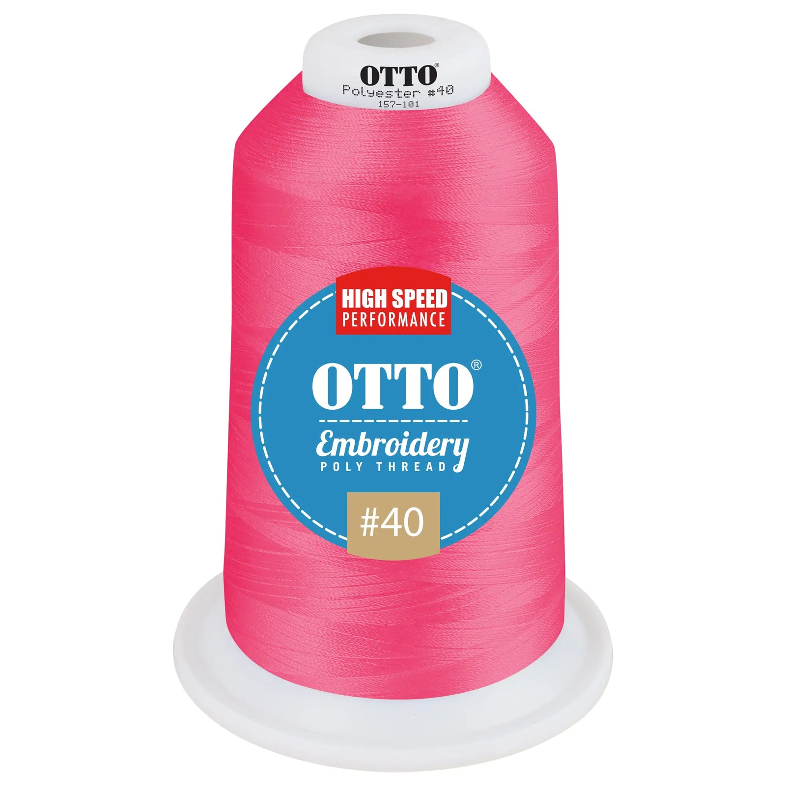 Otto 157-101 Embroidery Poly Thread #40 5,500 Yd. King Cone - 95732 - 7 3/8’’ - 5/8’’