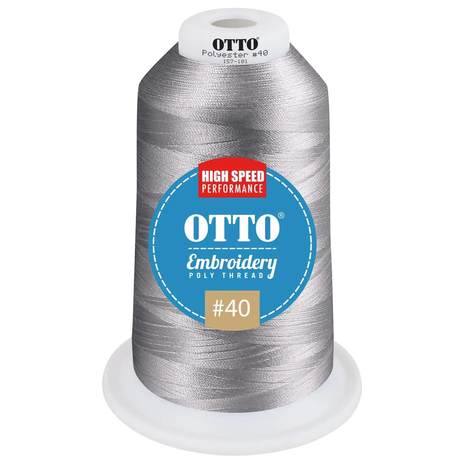Otto 157-101 Embroidery Poly Thread #40 5,500 Yd. King Cone - 95783 - 7 3/8’’ - 5/8’’