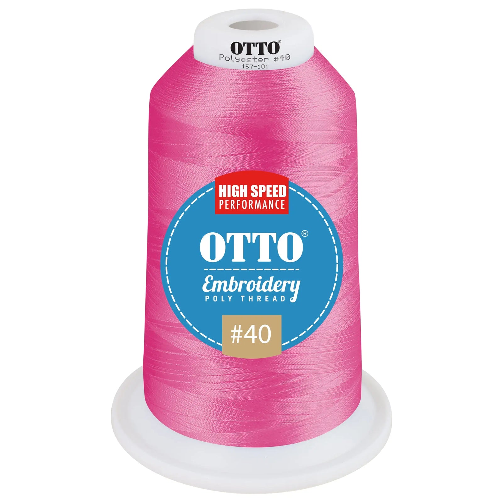 Otto 157-101 Embroidery Poly Thread #40 5,500 Yd. King Cone - 95800 - 7 3/8’’ - 5/8’’