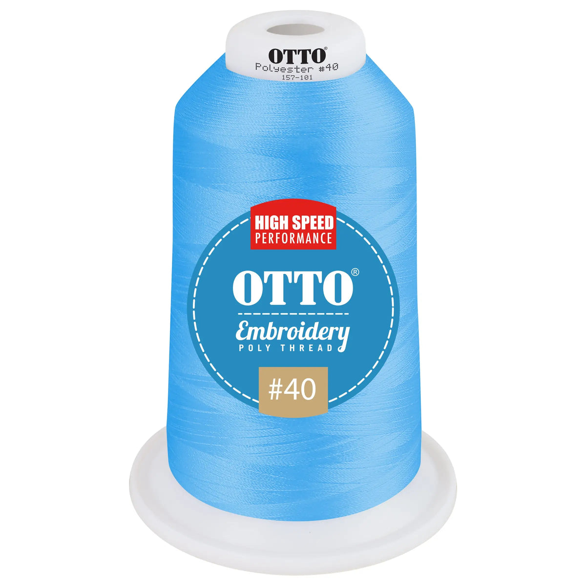 Otto 157-101 Embroidery Poly Thread #40 5,500 Yd. King Cone - 95801 - 7 3/8’’ - 5/8’’