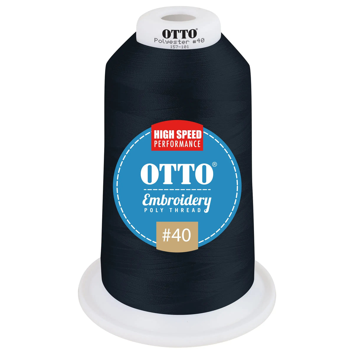 Otto 157-101 Embroidery Poly Thread #40 5,500 Yd. King Cone - 958954 - 7 3/8’’ - 5/8’’