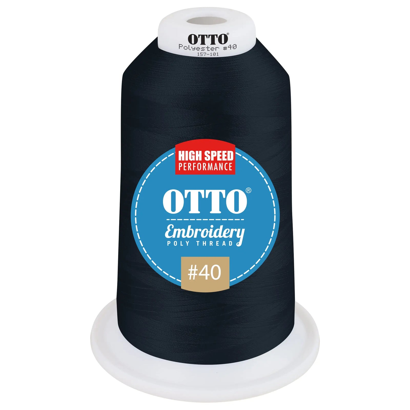 Otto 157-101 Embroidery Poly Thread #40 5,500 Yd. King Cone - 958954 - 7 3/8’’ - 5/8’’