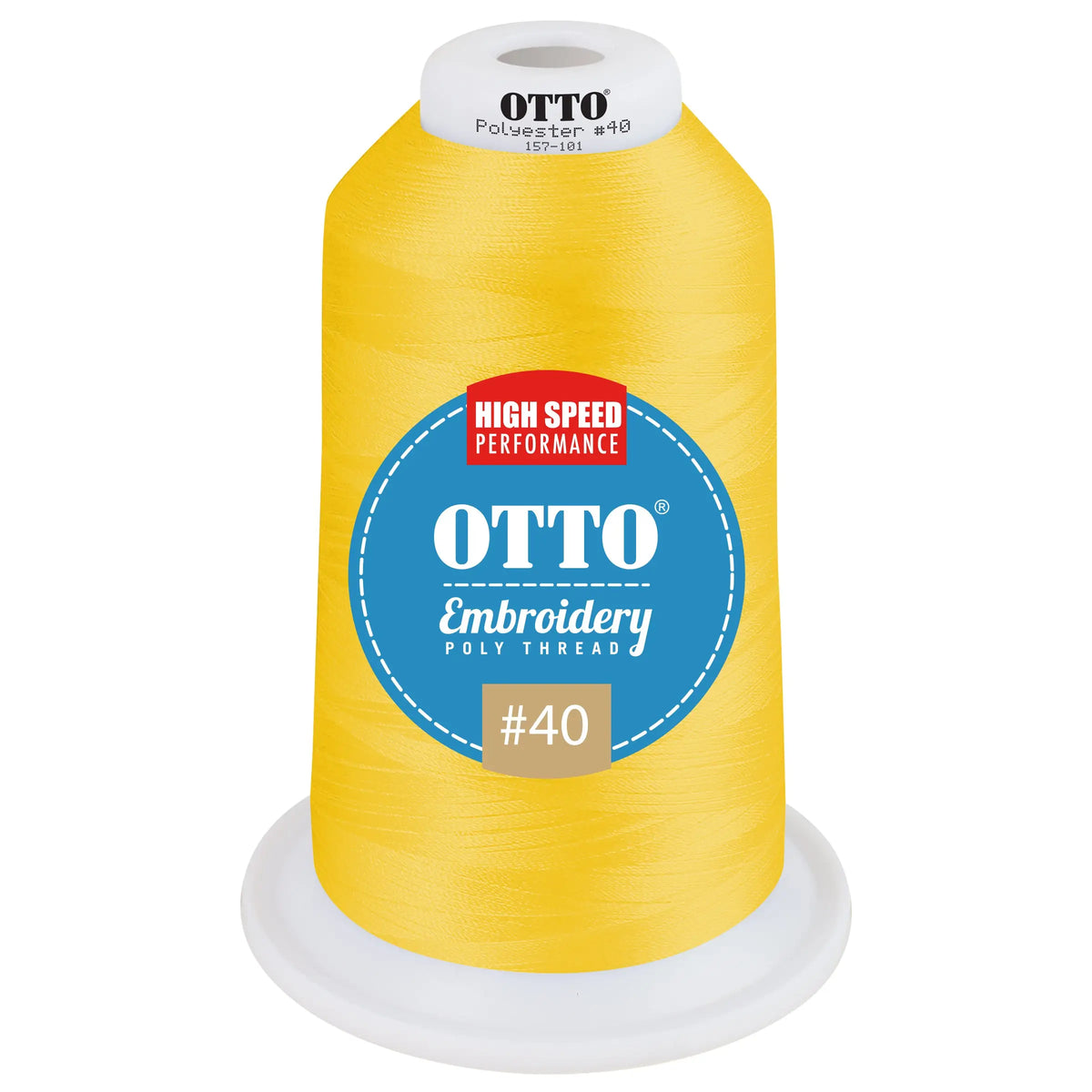 Otto 157-101 Embroidery Poly Thread #40 5,500 Yd. King Cone - 99001 - 7 3/8’’ - 5/8’’