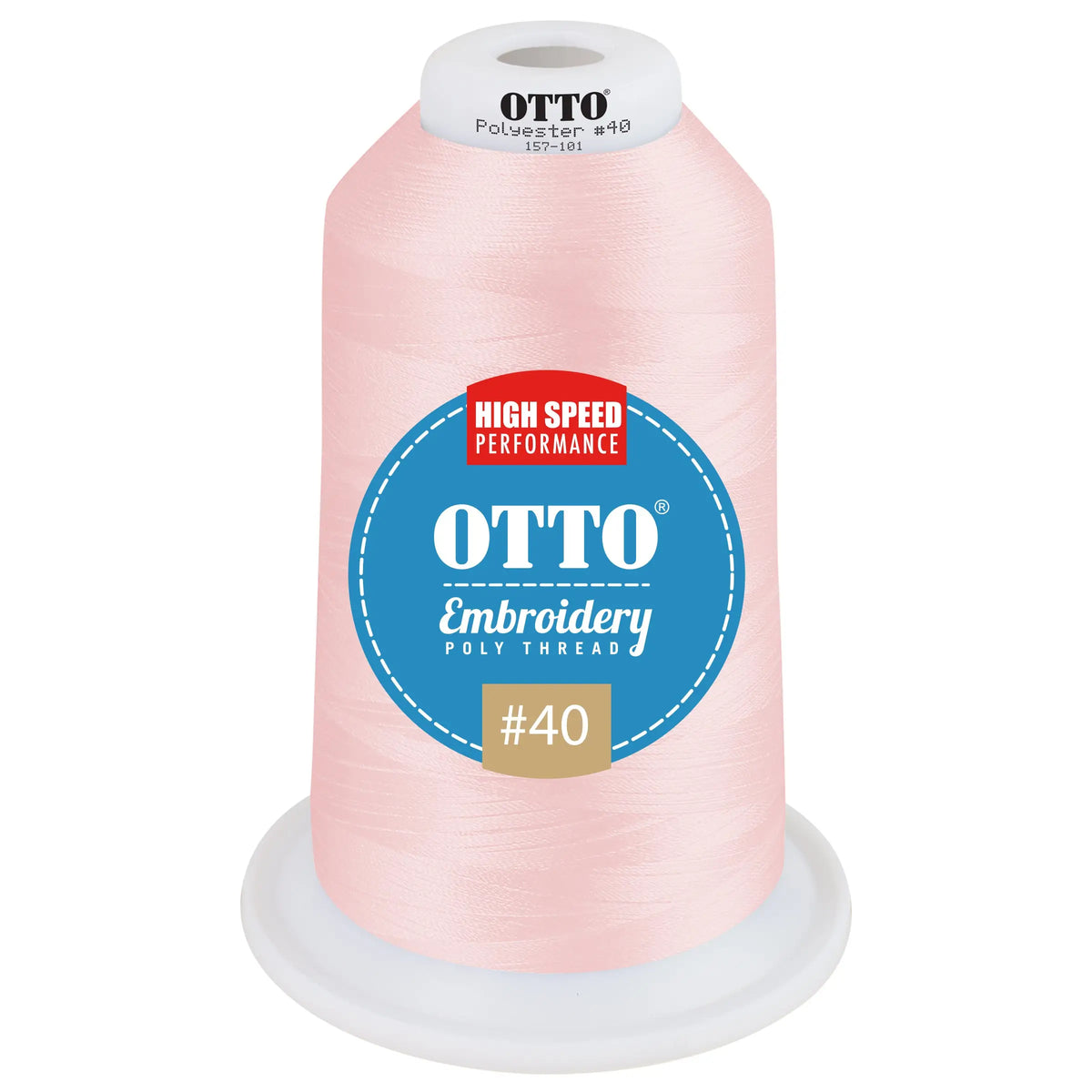 Otto 157-101 Embroidery Poly Thread #40 5,500 Yd. King Cone - 99030 - 7 3/8’’ - 5/8’’