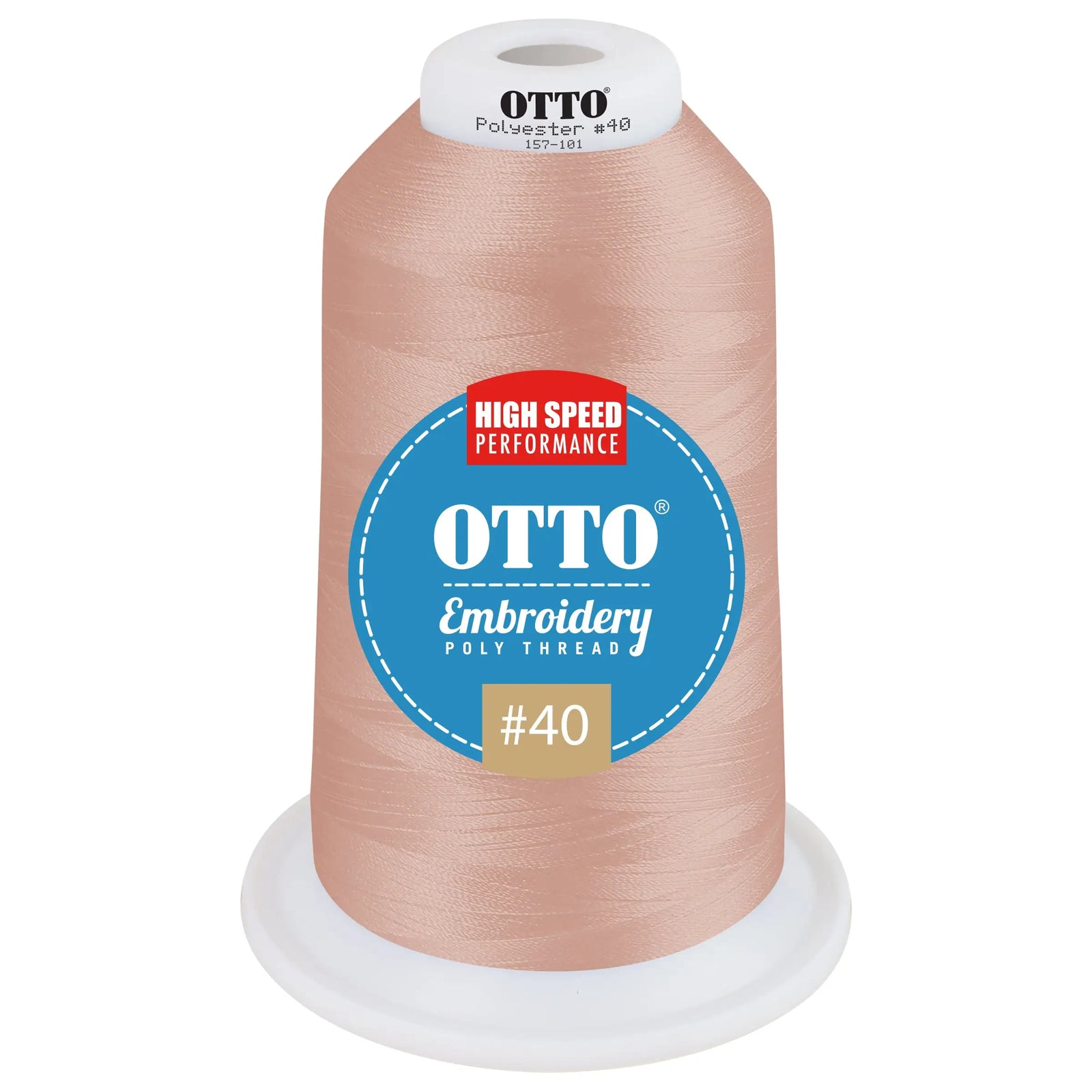 Otto 157-101 Embroidery Poly Thread #40 5,500 Yd. King Cone - 99086 - 7 3/8’’ - 5/8’’