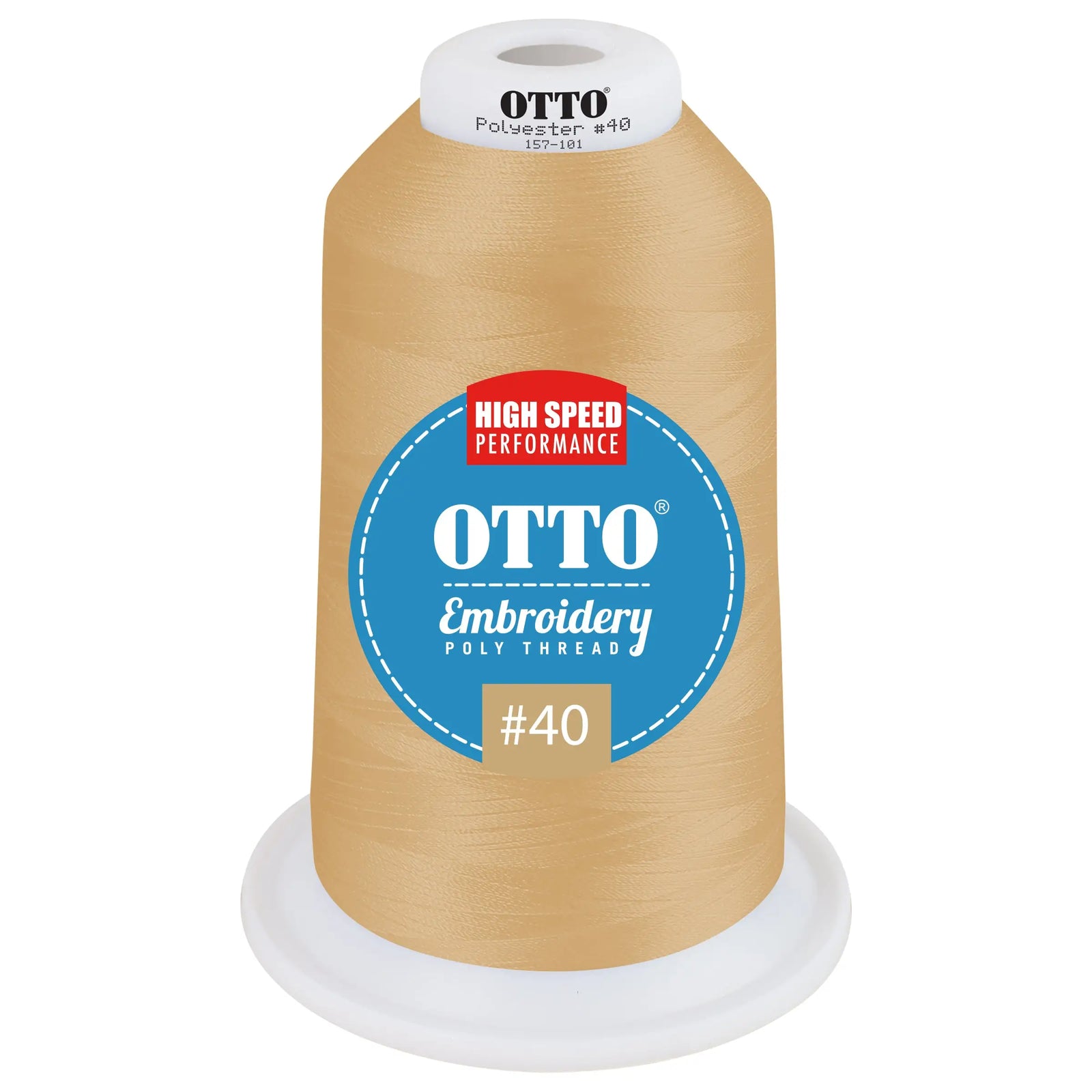 Otto 157-101 Embroidery Poly Thread #40 5,500 Yd. King Cone - 99132 - 7 3/8’’ - 5/8’’
