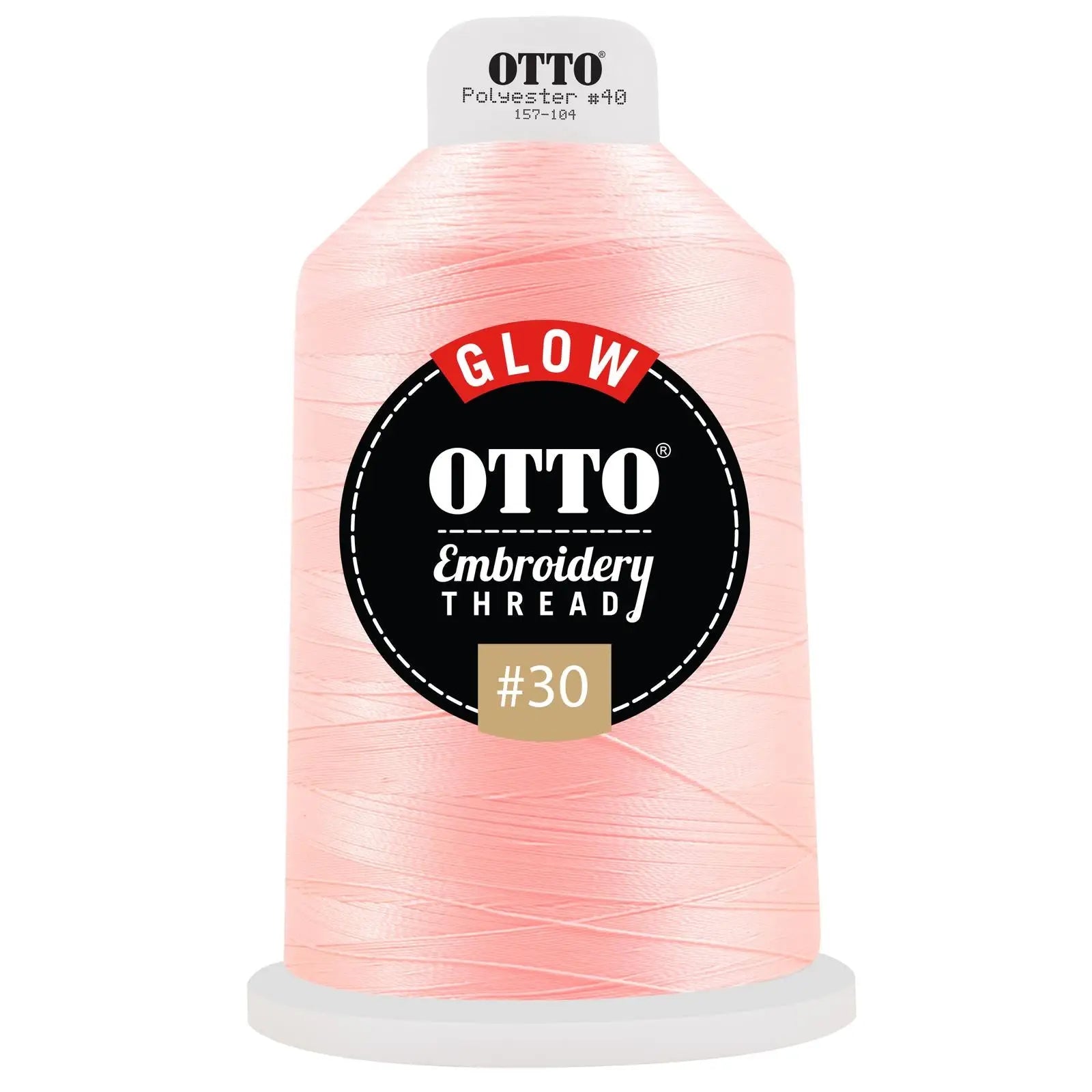 Otto 157-104 Embroidery Glow in the Dark Thread #30 4,400 Yd. King Cone - 602 - 7 3/8’’ - 5/8’’
