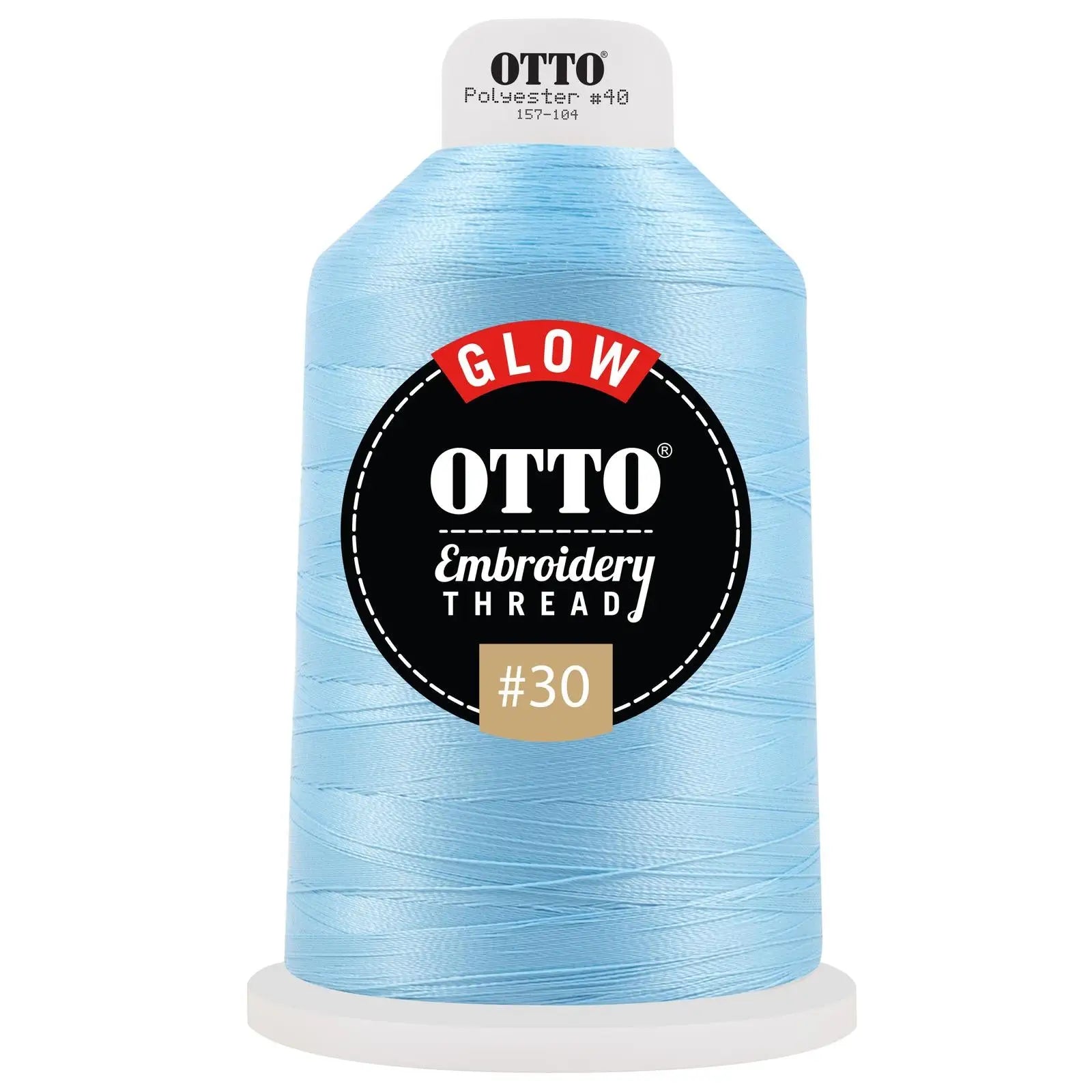 Otto 157-104 Embroidery Glow in the Dark Thread #30 4,400 Yd. King Cone - 605 - 7 3/8’’ - 5/8’’