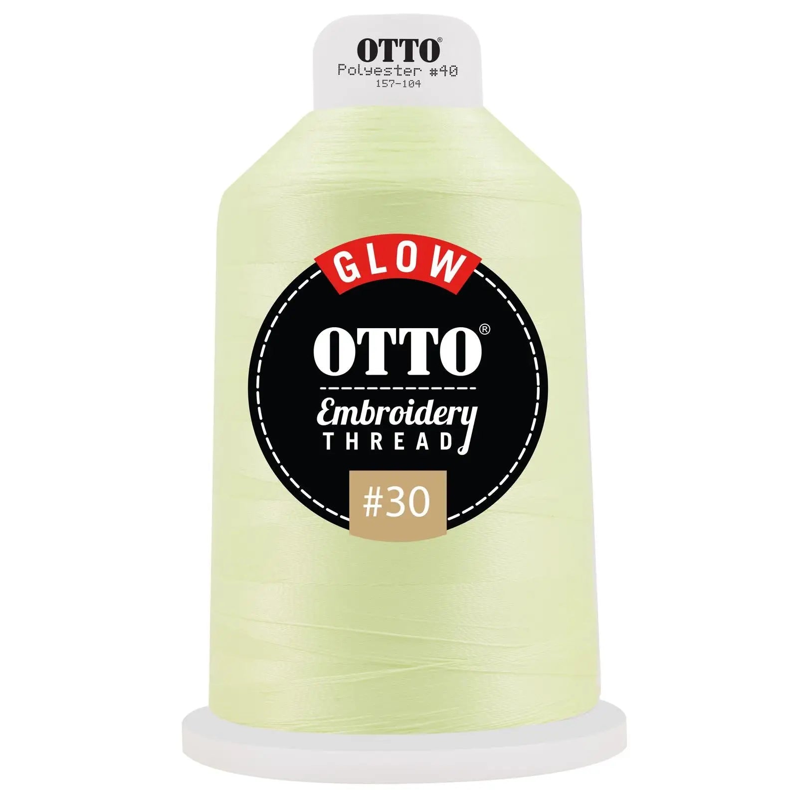 Otto 157-104 Embroidery Glow in the Dark Thread #30 4,400 Yd. King Cone - 603 - 7 3/8’’ - 5/8’’