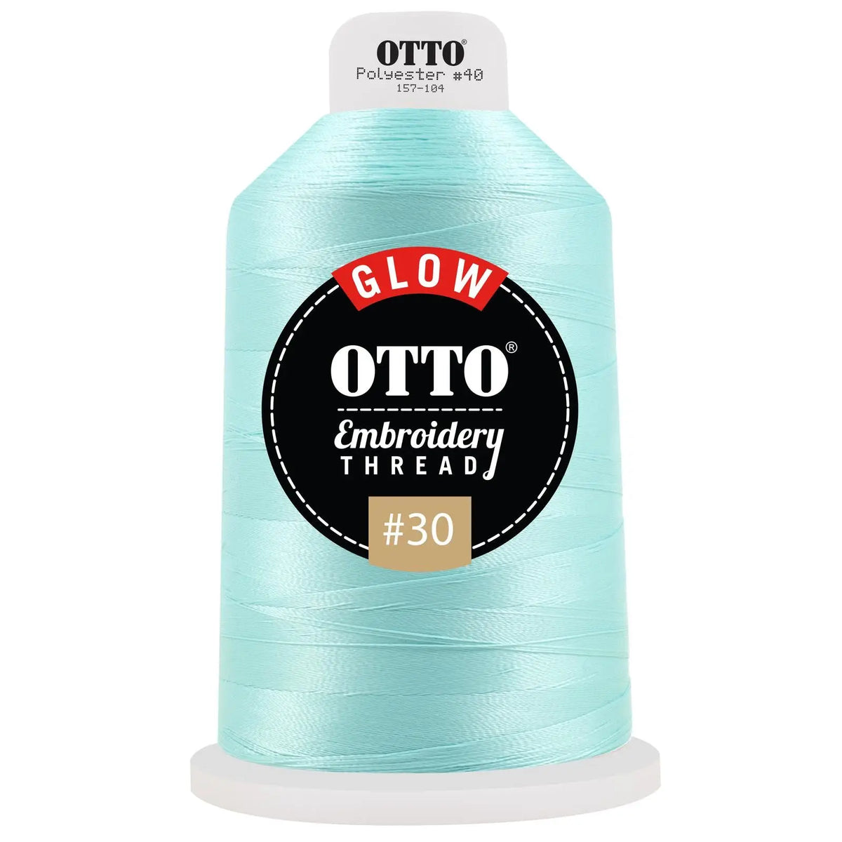 Otto 157-104 Embroidery Glow in the Dark Thread #30 4,400 Yd. King Cone - 604 - 7 3/8’’ - 5/8’’