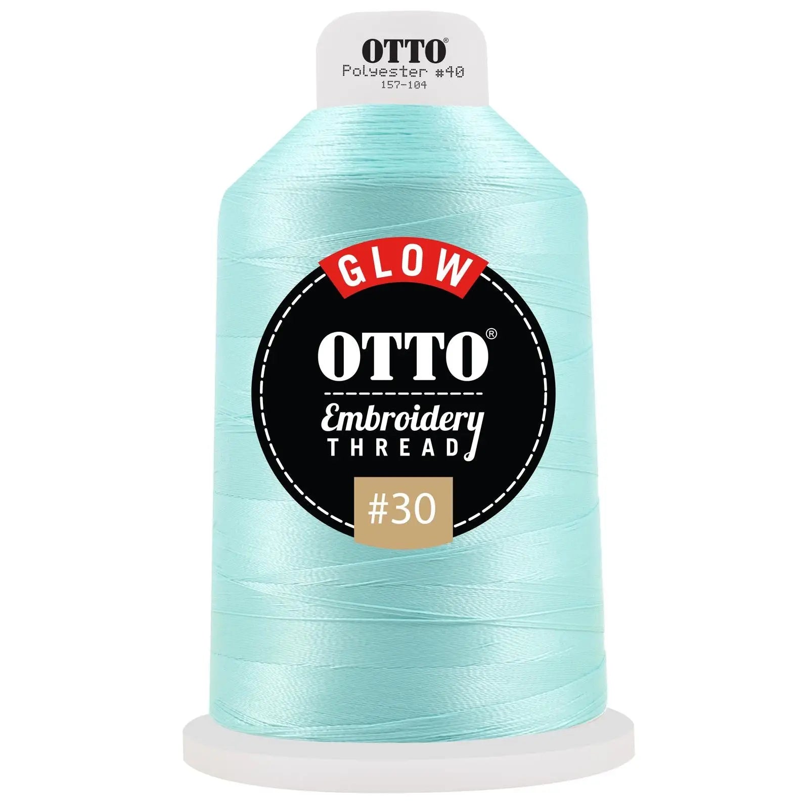Otto 157-104 Embroidery Glow in the Dark Thread #30 4,400 Yd. King Cone - 604 - 7 3/8’’ - 5/8’’