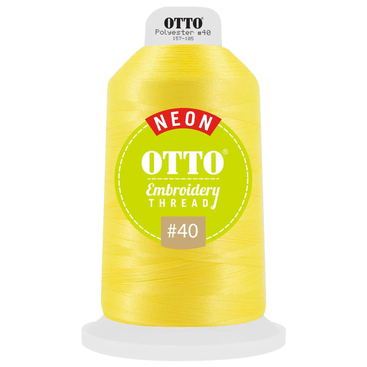 Otto 157-105 Embroidery Neon Thread #40 5,500 Yd. King Cone - 3803 - 7 3/8’’ - 5/8’’
