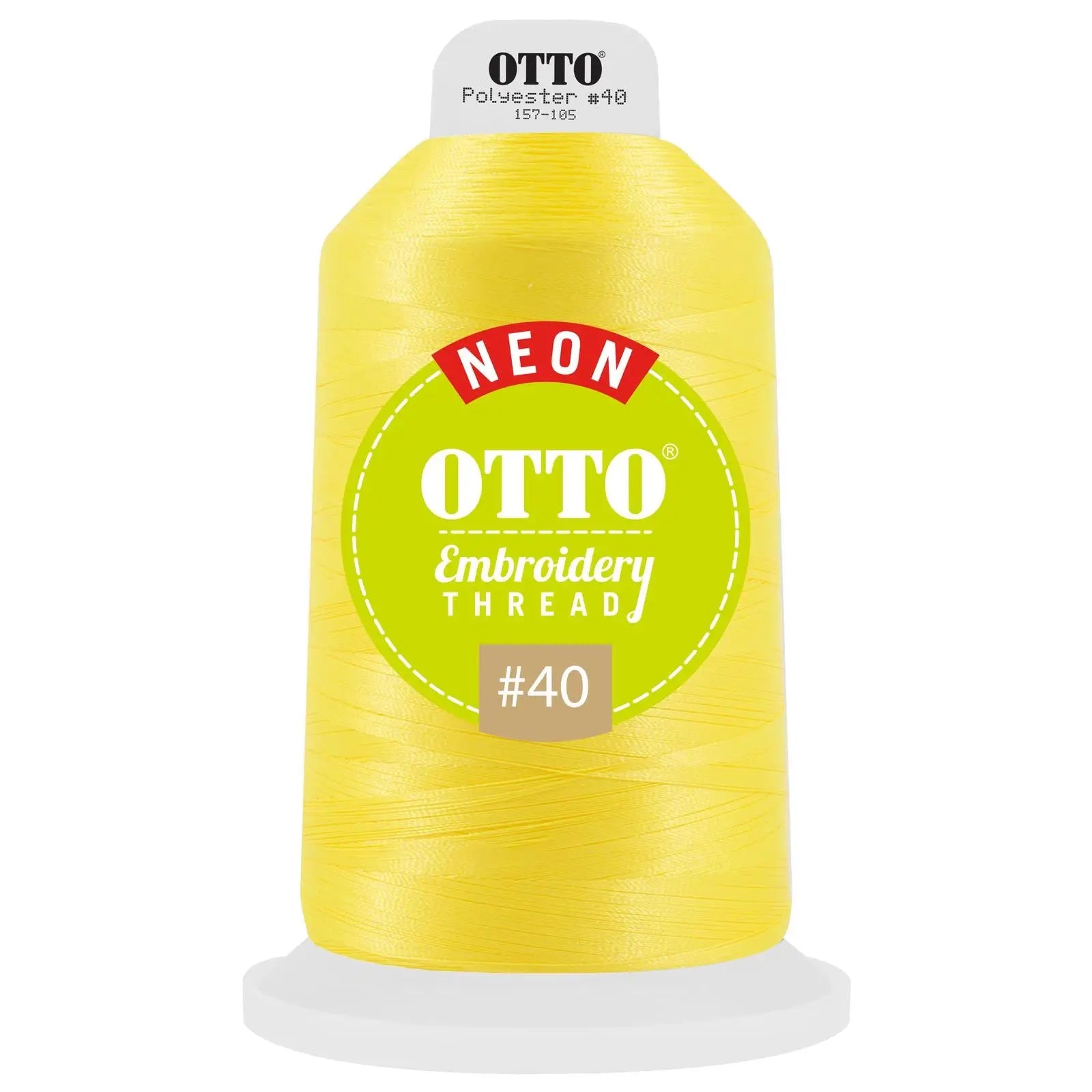 Otto 157-105 Embroidery Neon Thread #40 5,500 Yd. King Cone - 3803 - 7 3/8’’ - 5/8’’