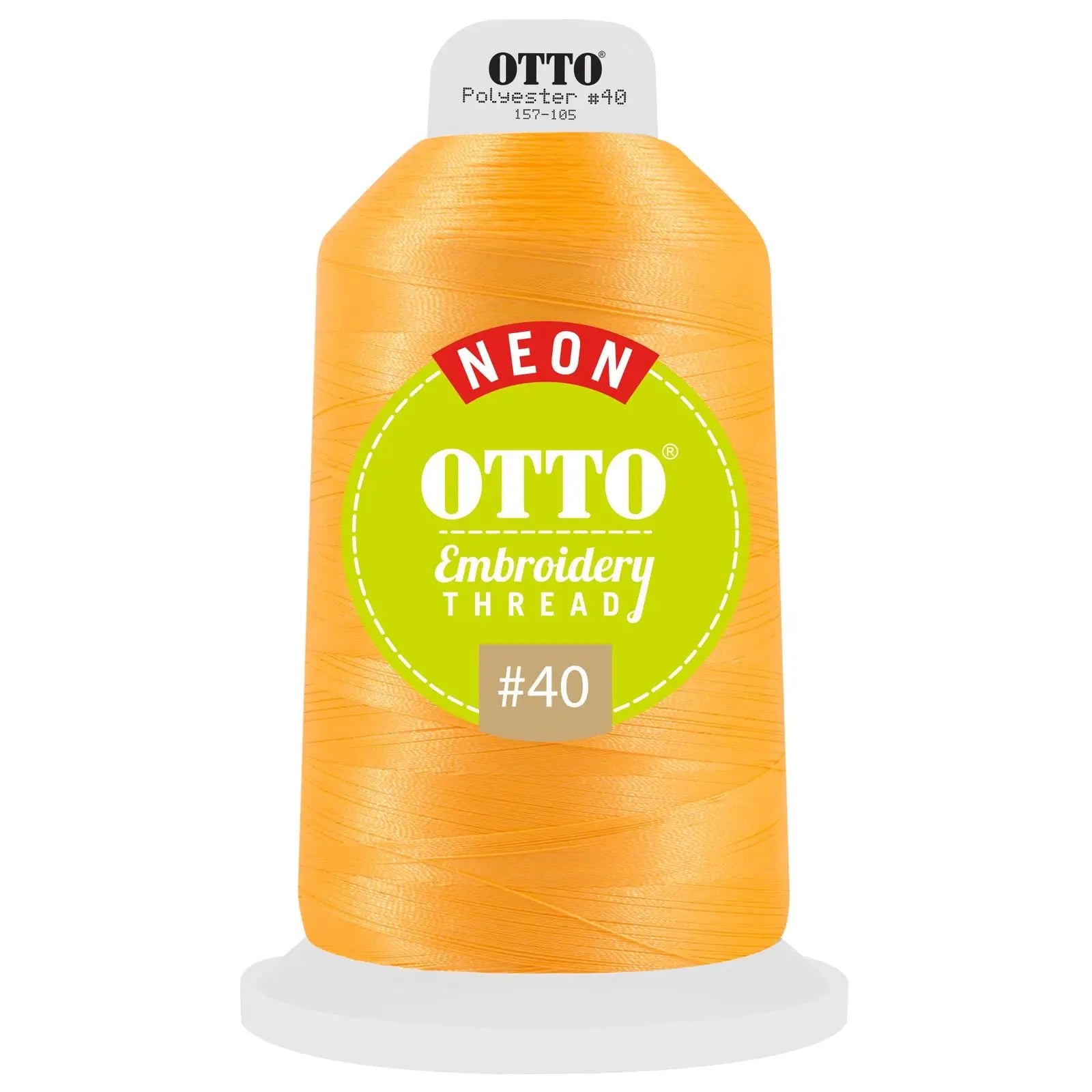 Otto 157-105 Embroidery Neon Thread #40 5,500 Yd. King Cone - 3804 - 7 3/8’’ - 5/8’’