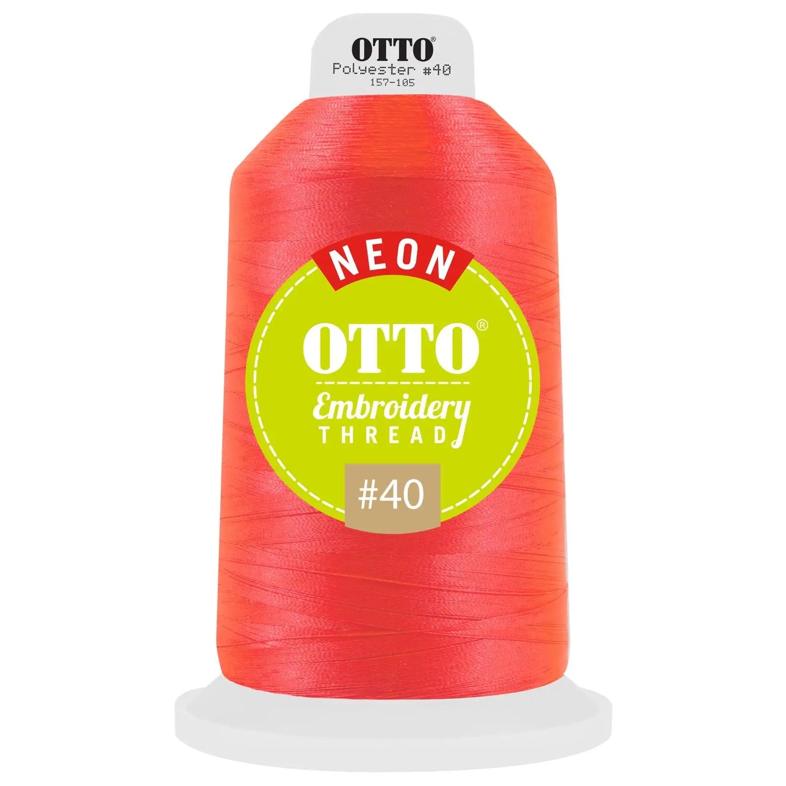 Otto 157-105 Embroidery Neon Thread #40 5,500 Yd. King Cone - 3805 - 7 3/8’’ - 5/8’’