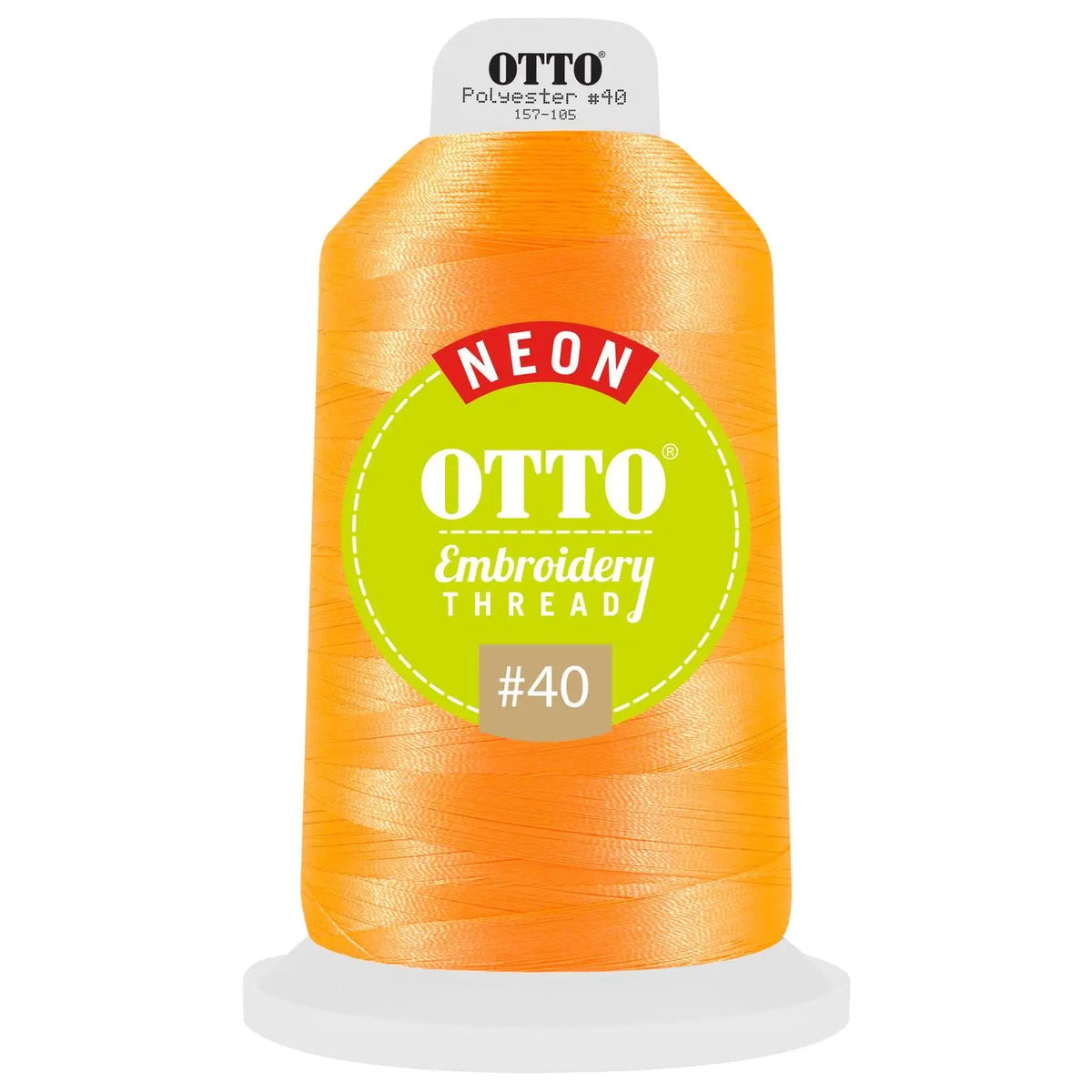 Otto 157-105 Embroidery Neon Thread #40 5,500 Yd. King Cone - 3811 - 7 3/8’’ - 5/8’’